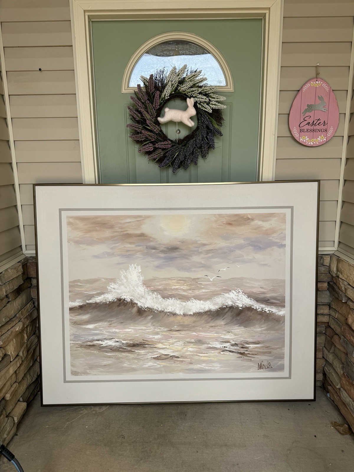 Original Lee Reynolds Ocean Beach Oil Painting On Canvas Framed Signed