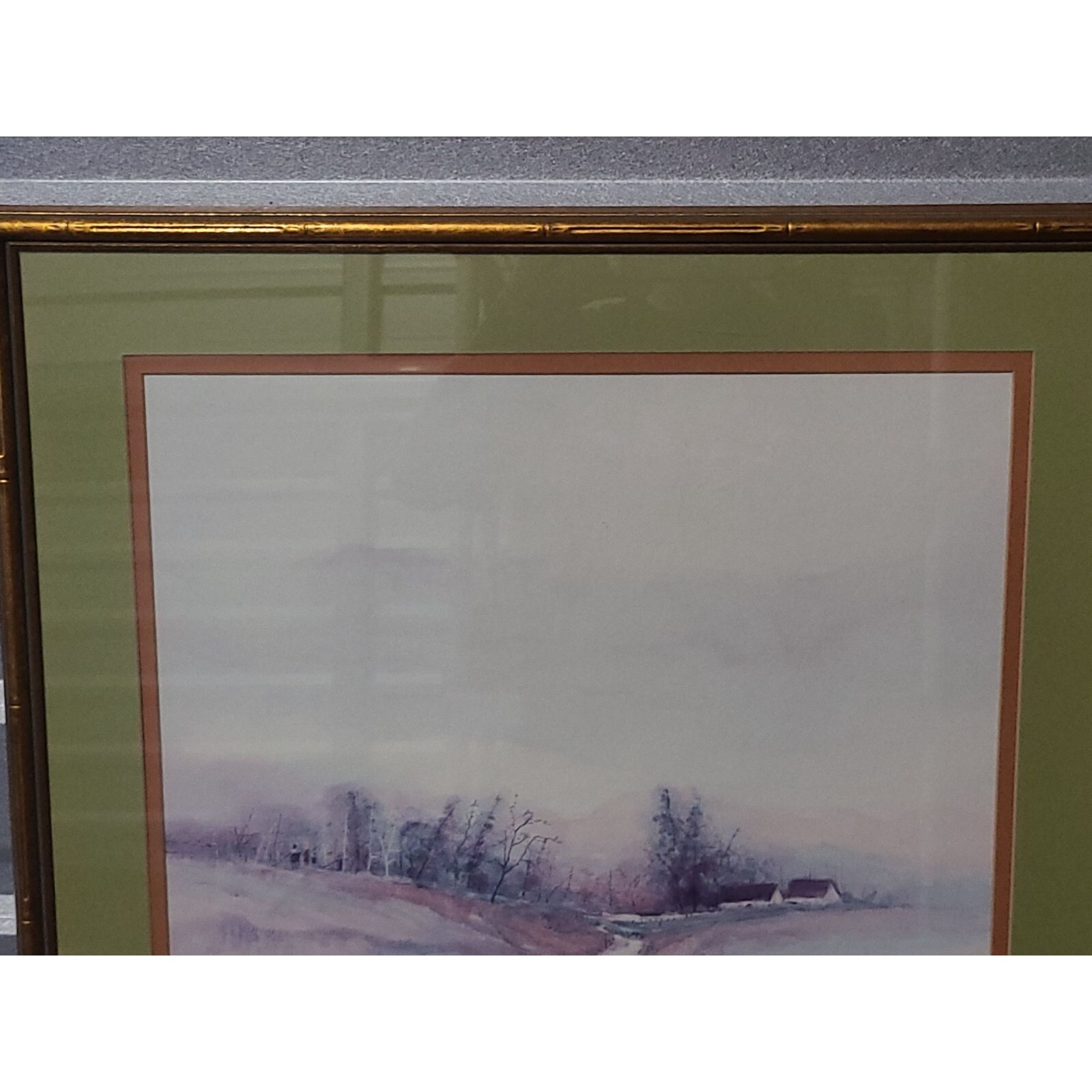 Vintage Original Watercolor painting by Ackerman Matted and Framed 25 x 25