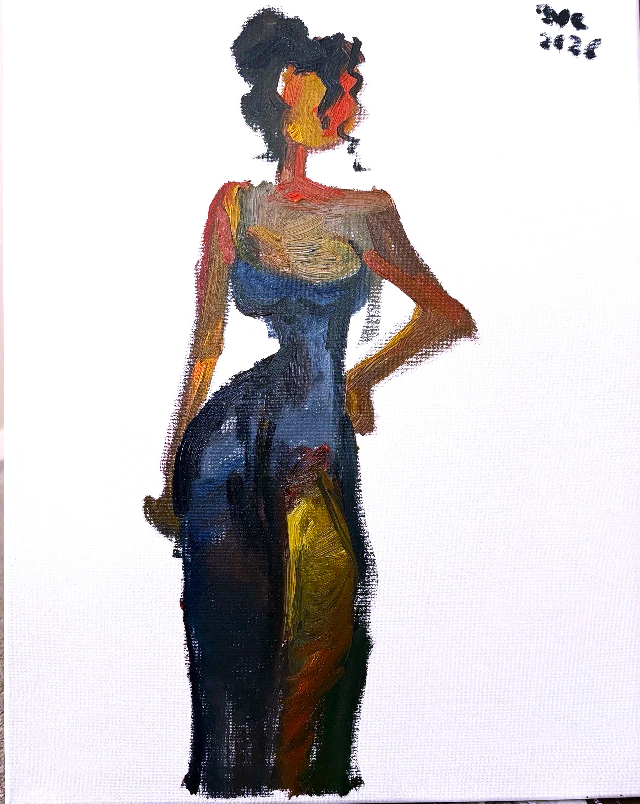 Oil Painting Portrait Girl Fashion Boudoir 16″x20″ Canvas Original Signed BVC