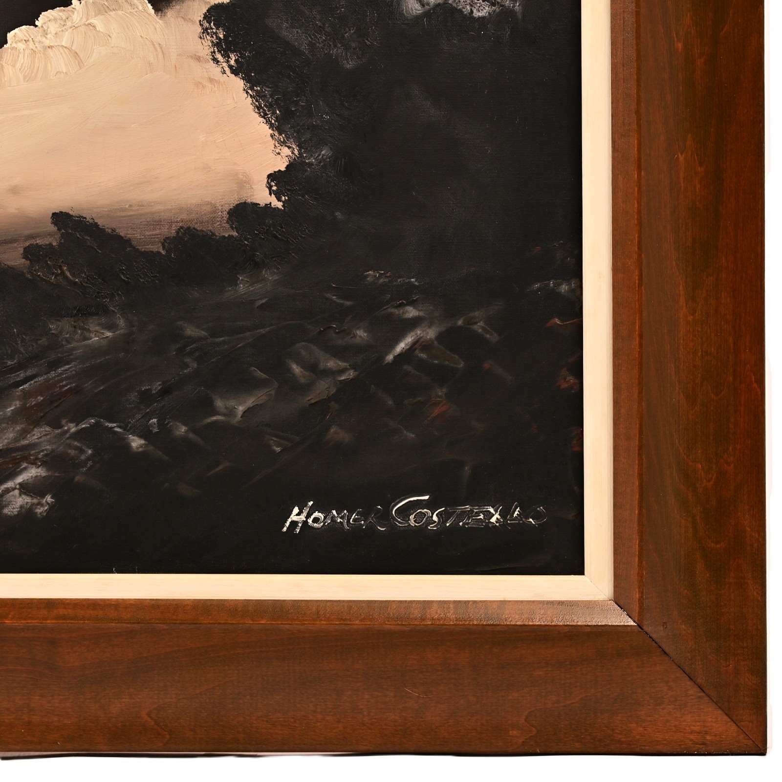 HOMER COSTELLO Original Vintage Signed WPA Night Seascape Ocean Shore Painting