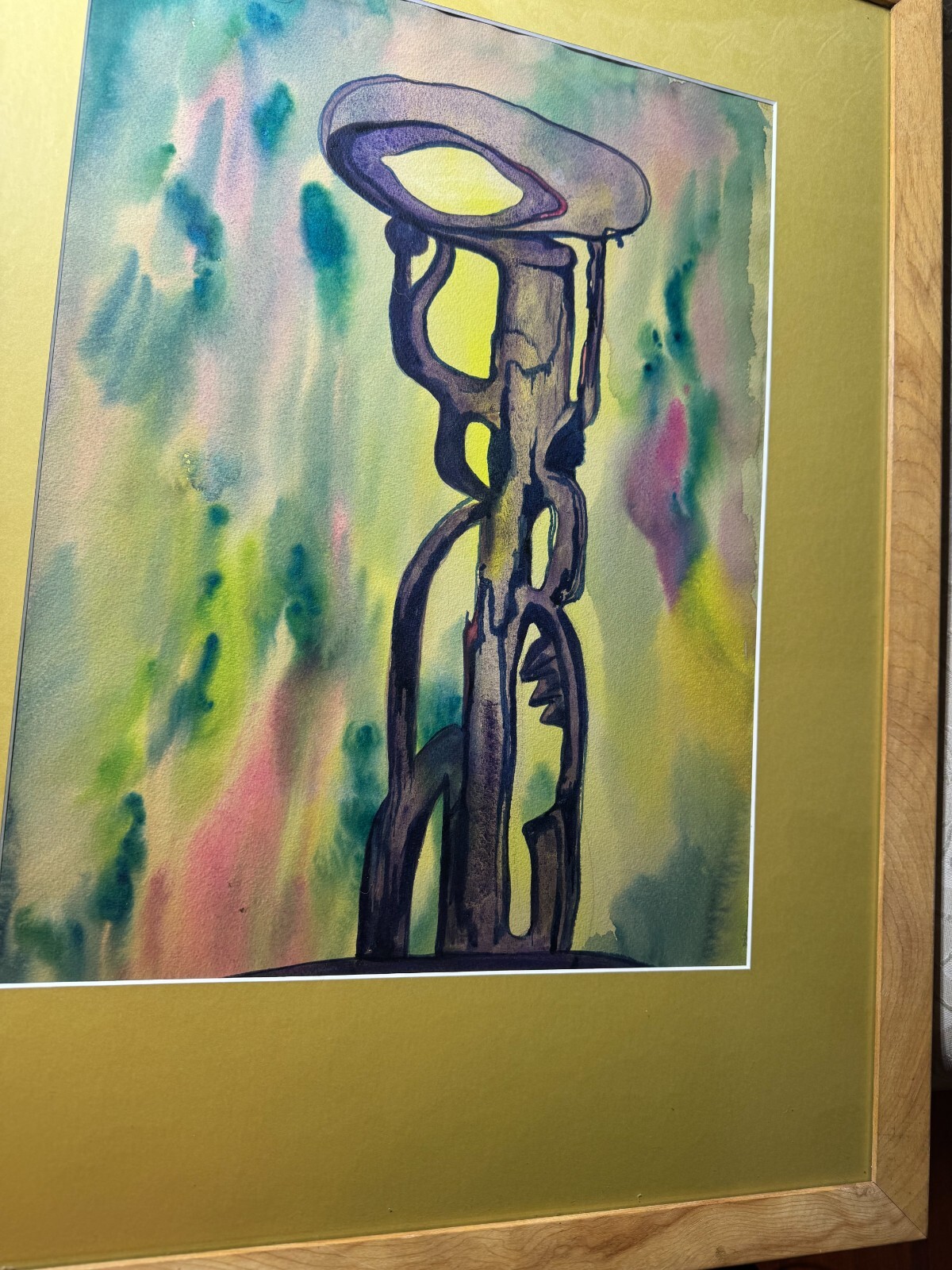 William Ferguson «An Abstract Composition» Watercolor Painting -Framed