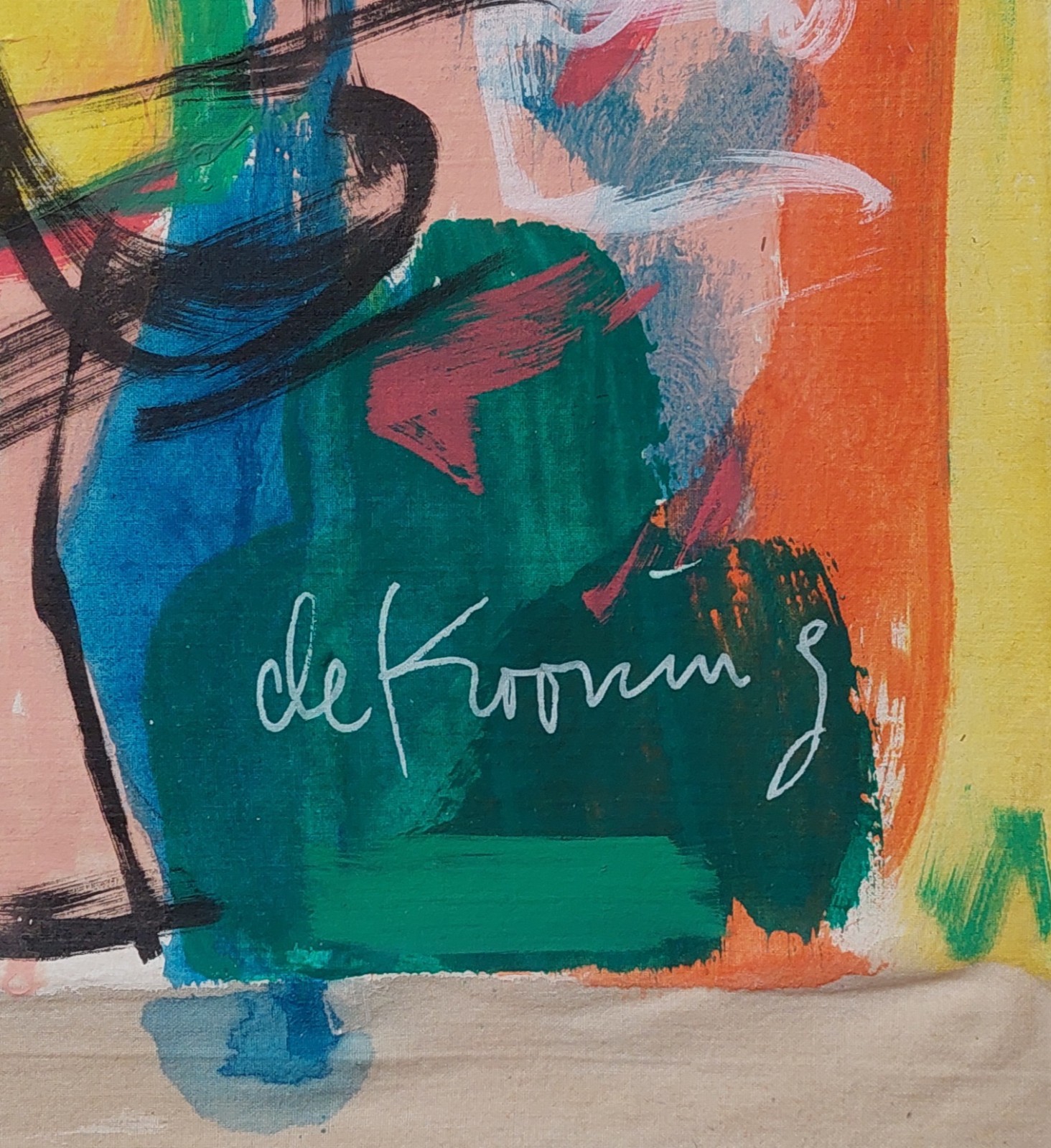 Willem de Kooning American Abstract Oil On Canvas Signed Art