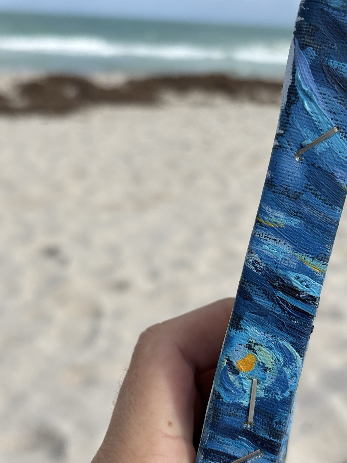 Vincent Van Gogh Starry Night Hand Painted Oil Painting 8in x 10in