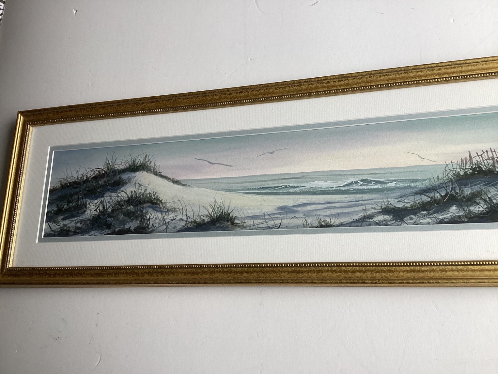 Gerald Robillard Rhode Island Artist Long Ocean View Watercolor
