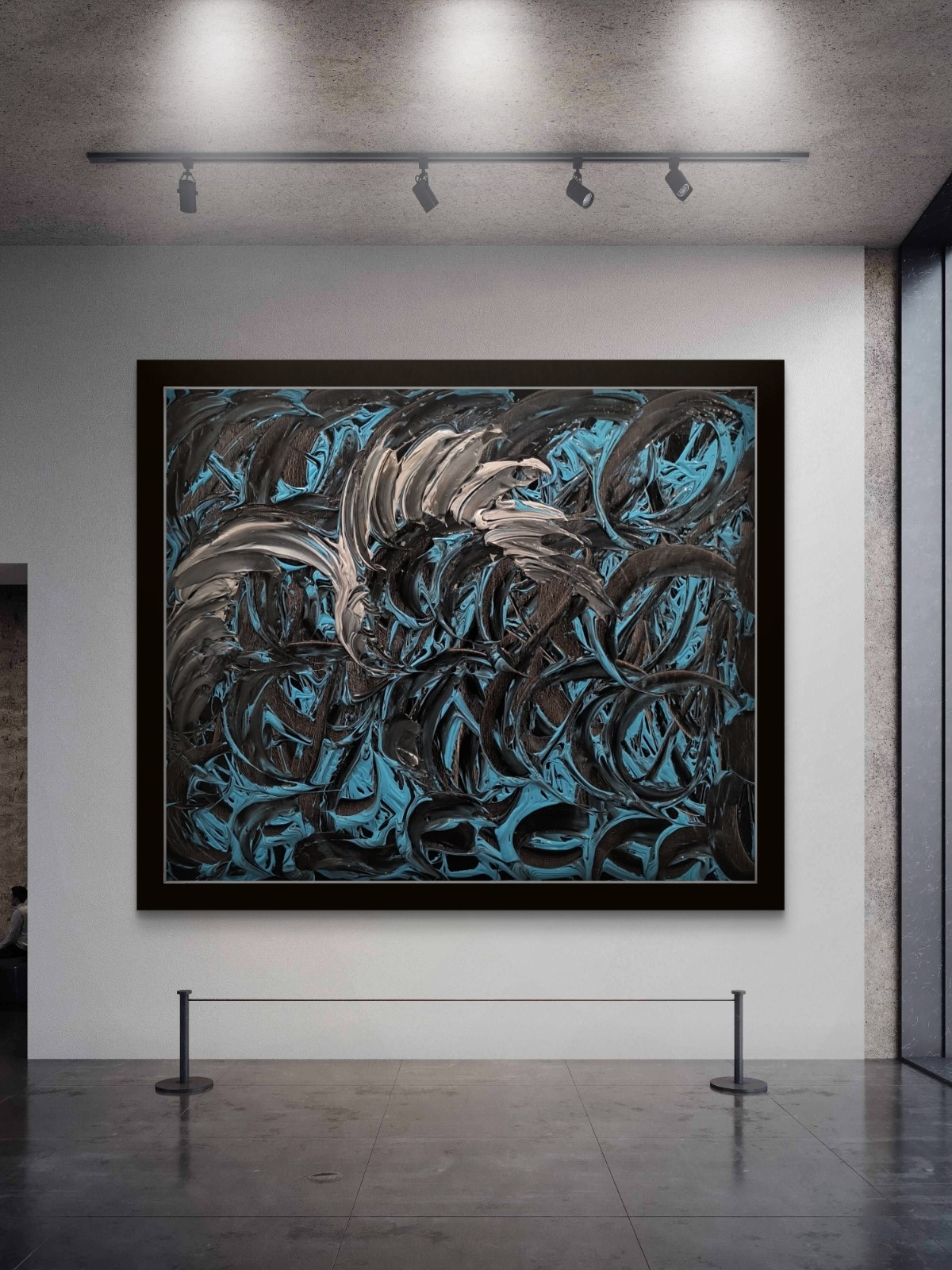 Trey Coppland, Night Ocean Abstract Modern Painting, Large, Unframed, Single
