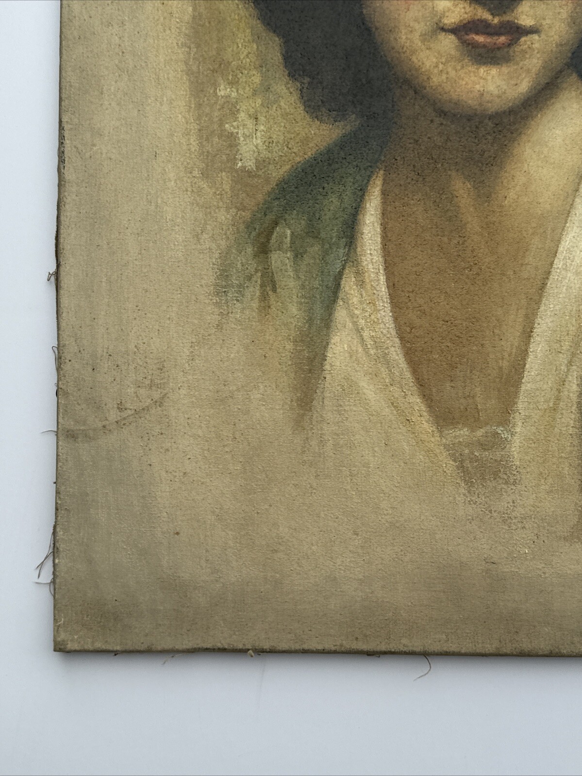 ANTIQUE MEXICAN PAINTING PORTRAIT 1930’S PRETTY WOMAN FEMALE MODEL signed oil