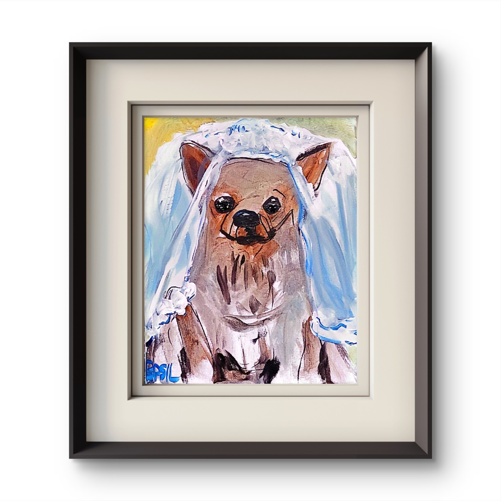 Chihuahua Bridzilla Original Expressionism Acrylic Abstract Canvas 11×14