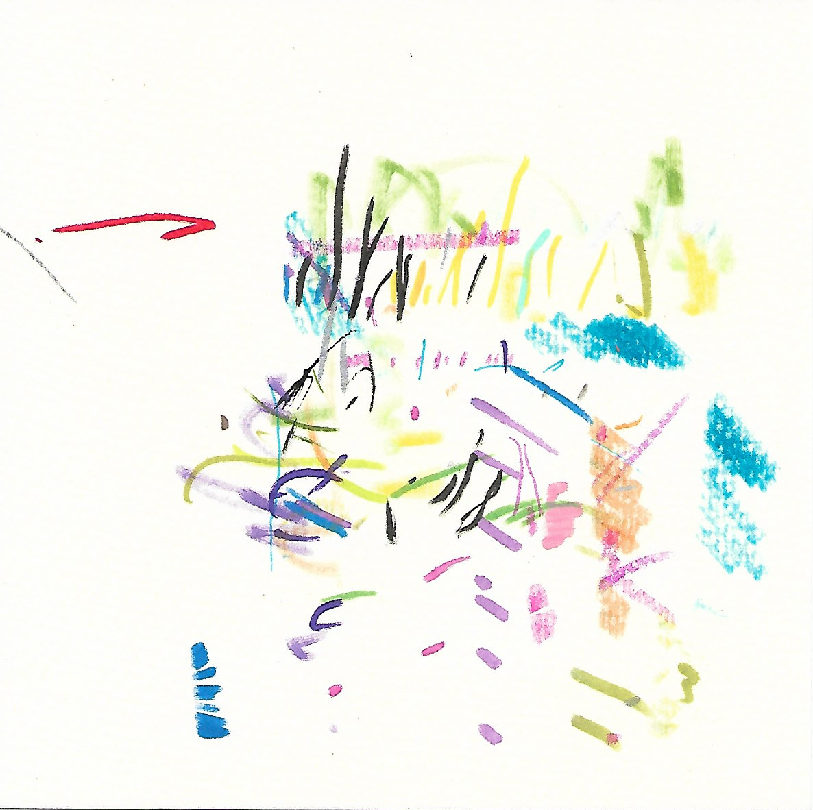 ORIGINAL ART PAINTING 6X6 ABSTRACT «Confetti 64» REASOR OOAK HAND MADE COA