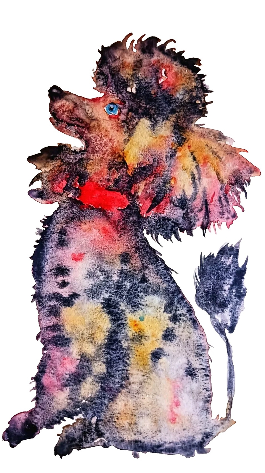 Standard poodle dog Origina art,home,office interior design,dog lover gift 8×5″