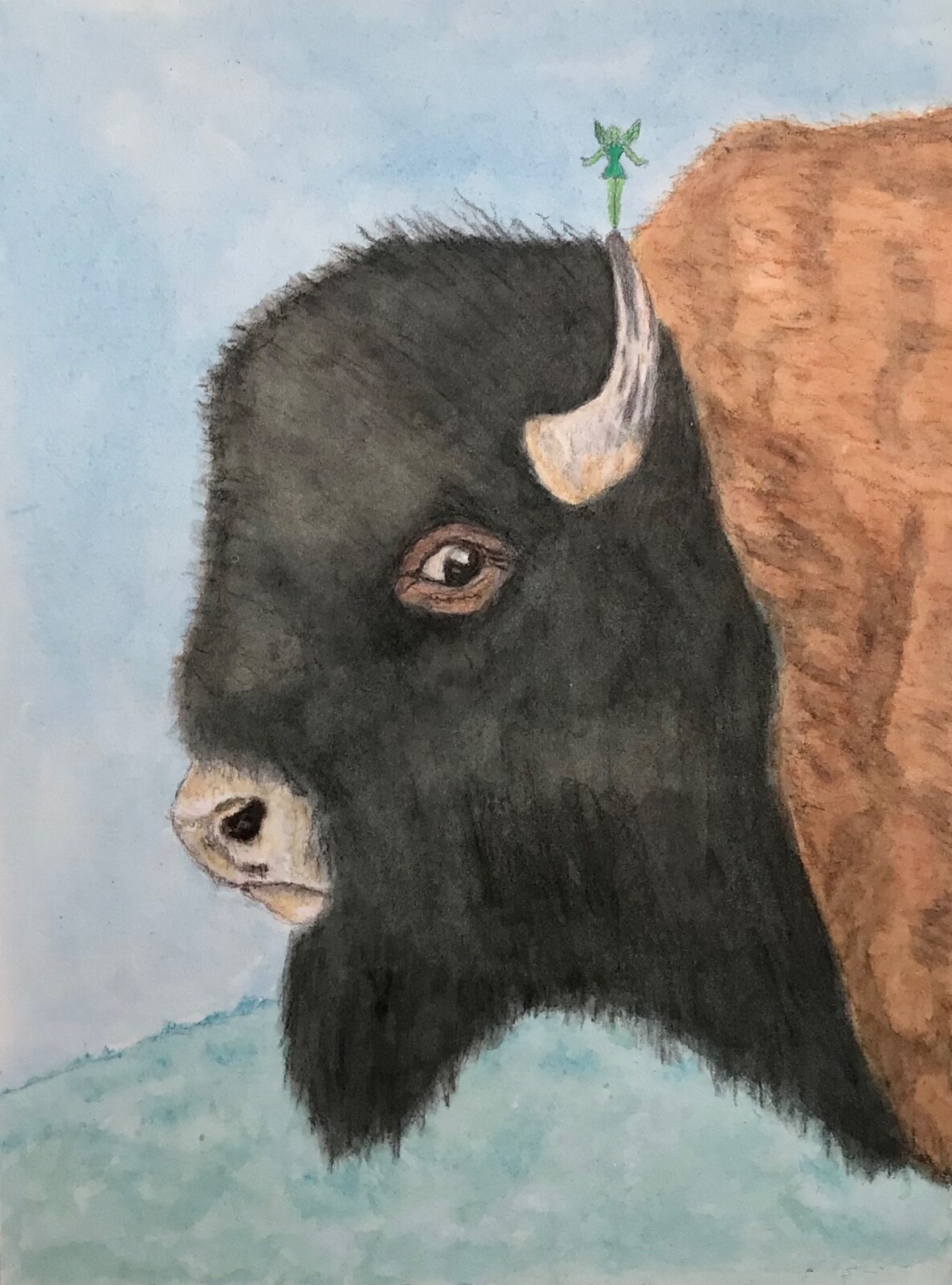 Original Watercolor Painting PALS by Addison 8 x 10 1/2