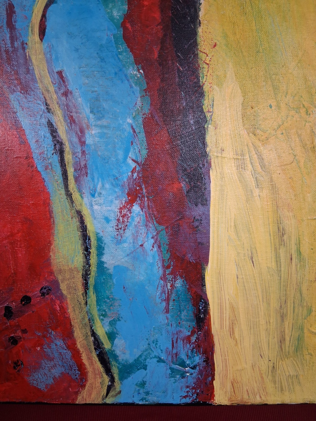 Art Original Acrylic On Canvas Abstract Non-representational Primary Colors