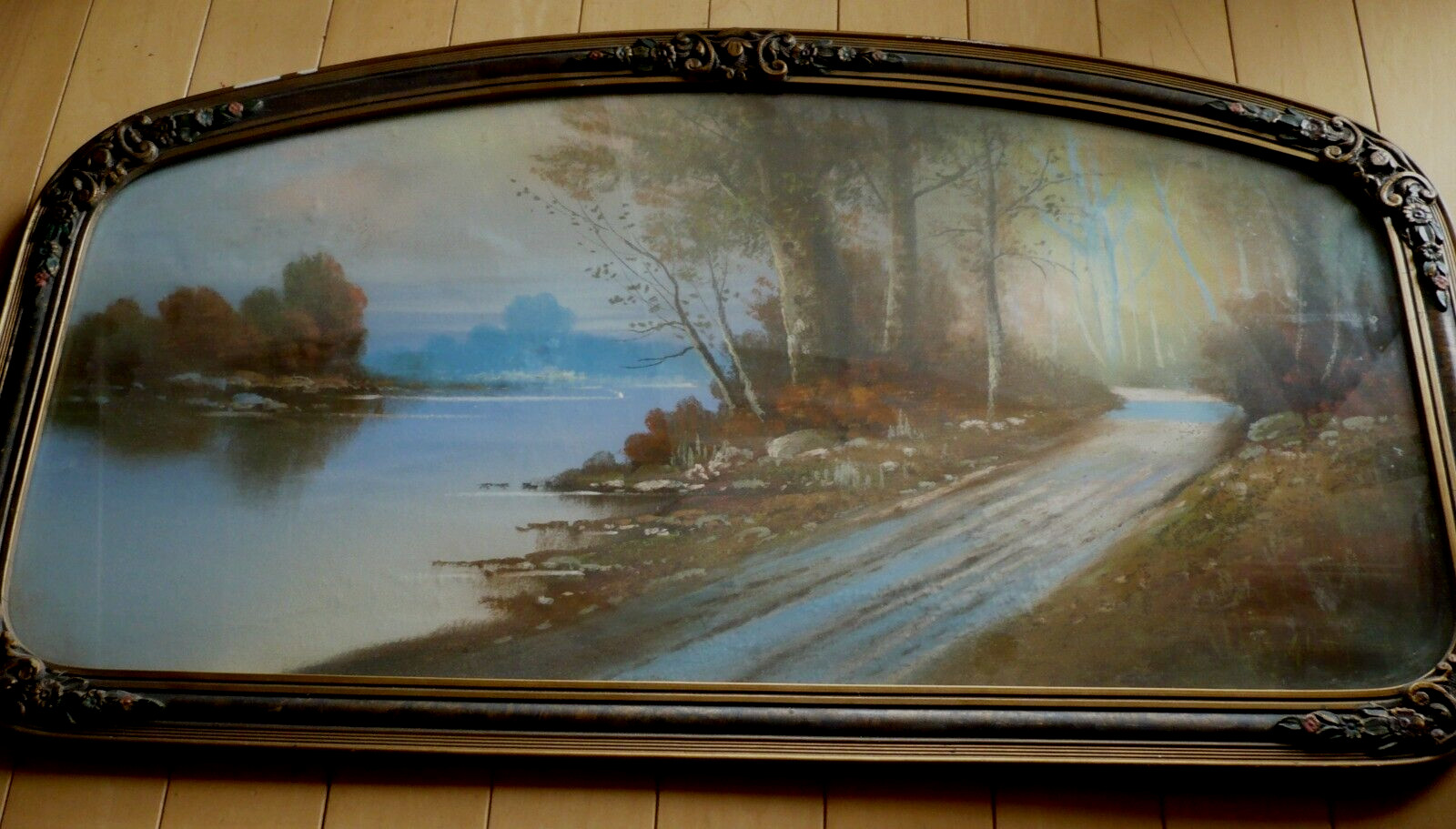 ALBERT GLATTHAAR LISTED PASTEL IMPRESSIONIST LANDSCAPE RIVER ROAD BEAUTY ANTIQUE