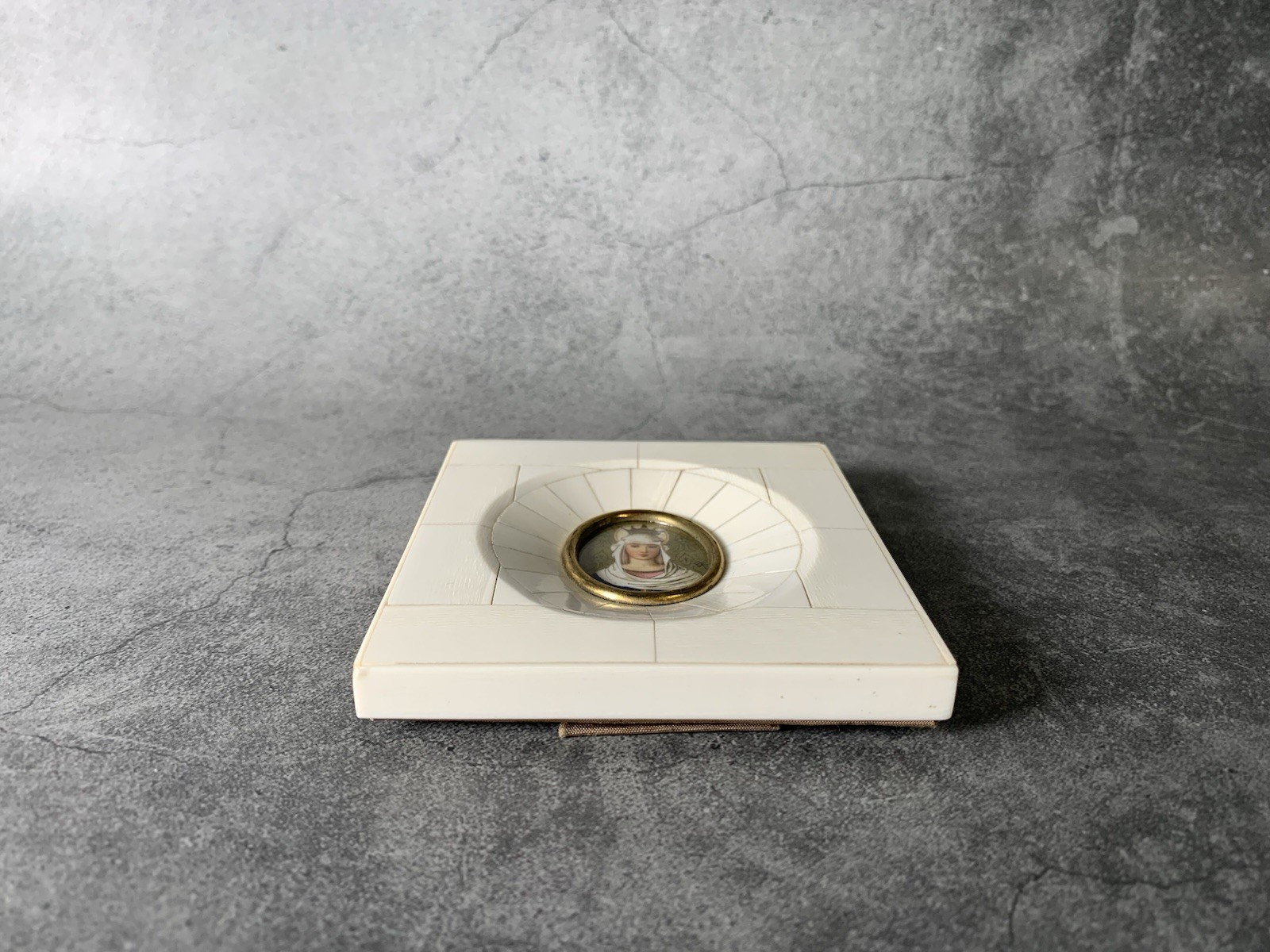 Miniature Portrait Painting in Celluloid Veneer Frame