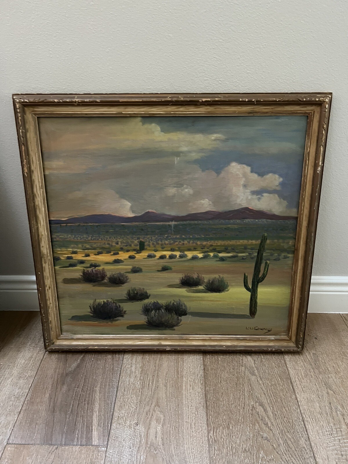Lionel Louis Edwards Desert Landscape Oil Painting, 1932