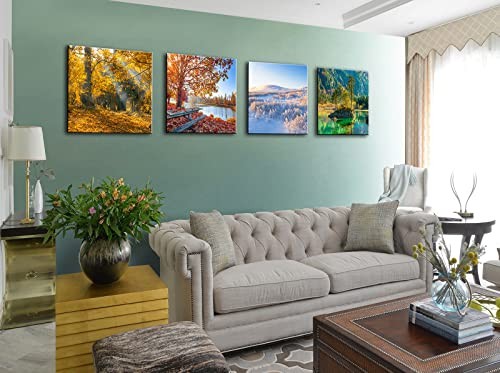 Landscape Canvas Wall Art Decor – Spring Summer 12x12inches*4pcs Four Seasons