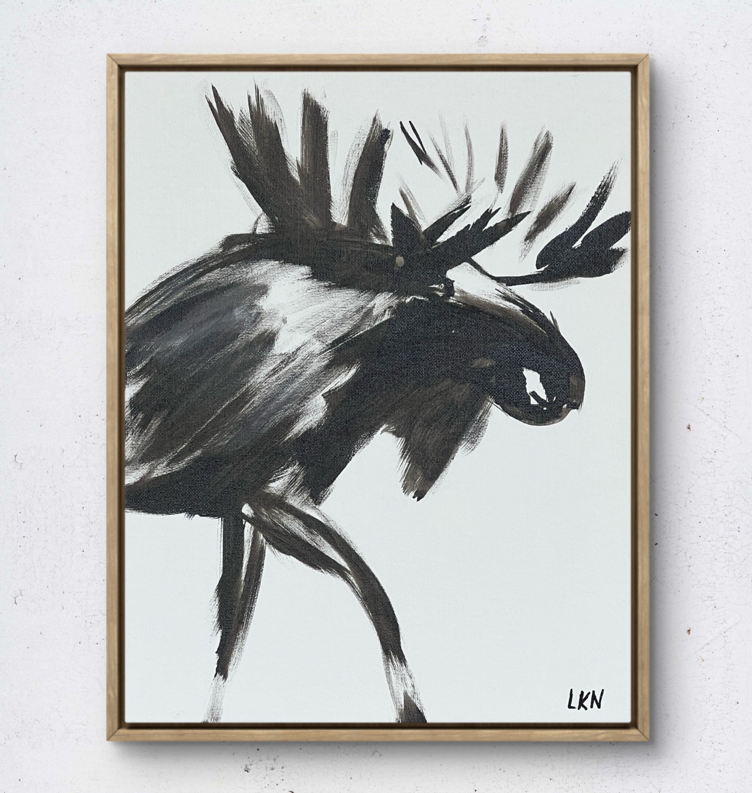 Laeknapes Original Abstract Painting 14X11 Canvas Decor Gallery Museum Moose Art