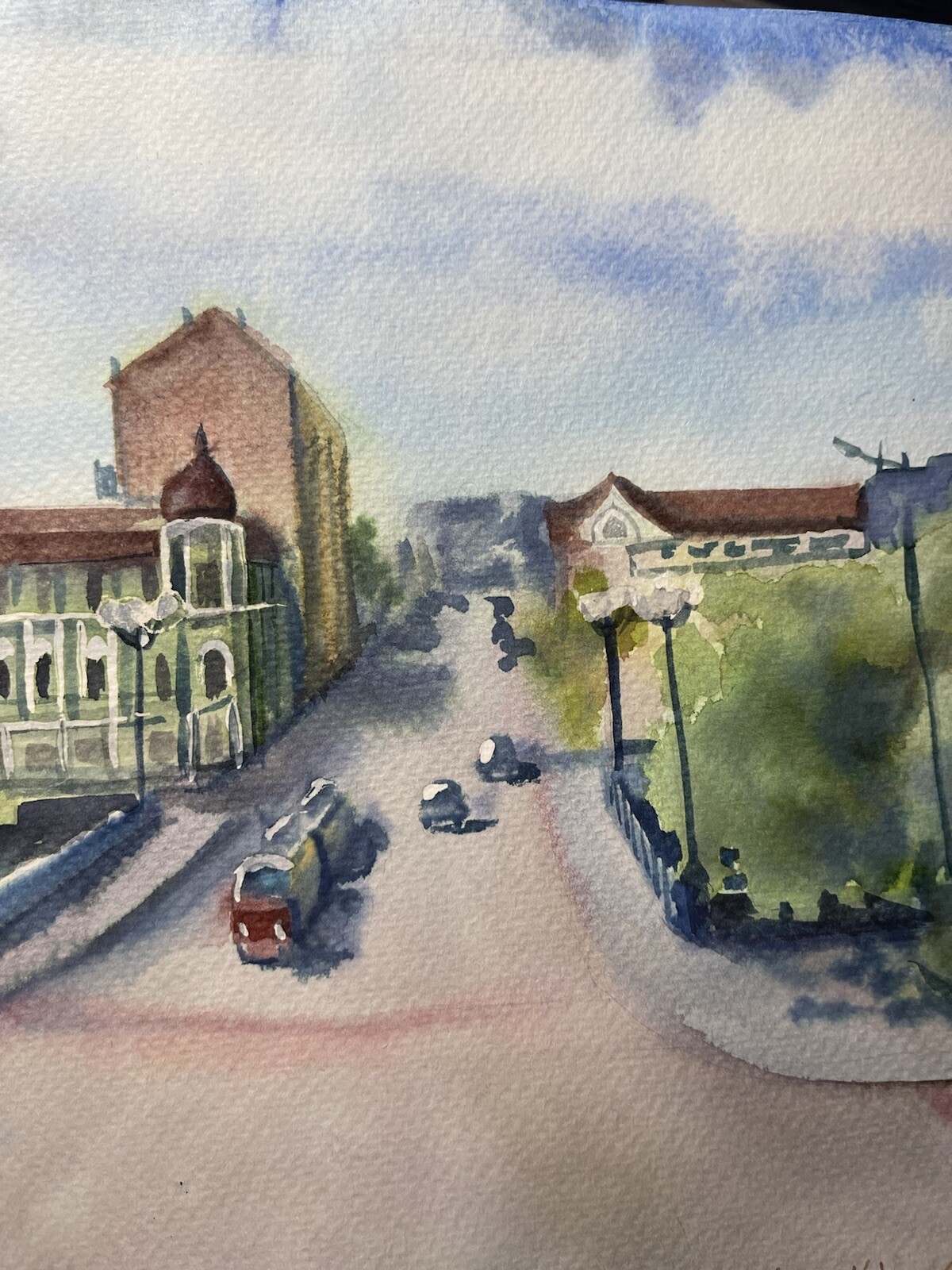 «THE OLDEST STREET IN KHARKOV» Original Work Of Ukrainian Artist Watercolour