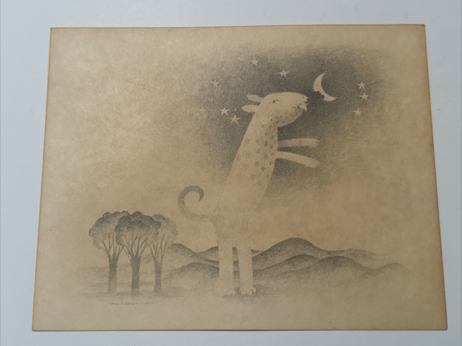 Philip Kirkland Drawing Surrealist Surrealism Modernism Vintage Listed Famous