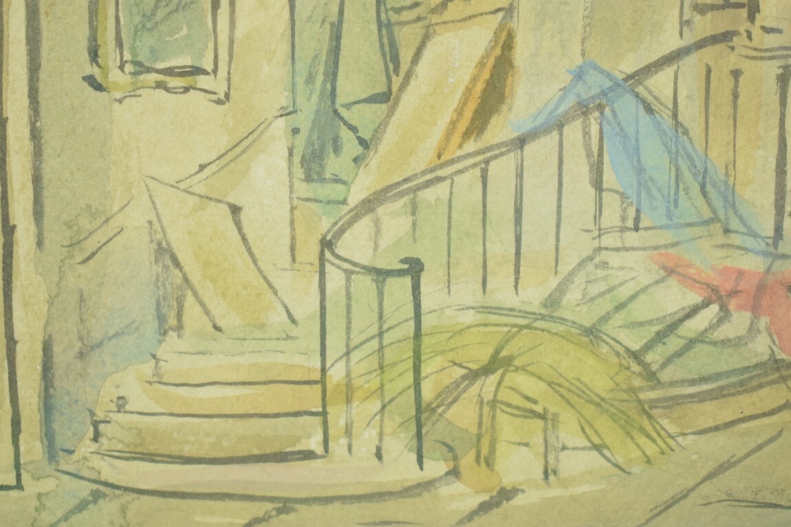 Cecil Beaton Watercolour Theatrical Set Design c1951 for Landscape w/ Figures