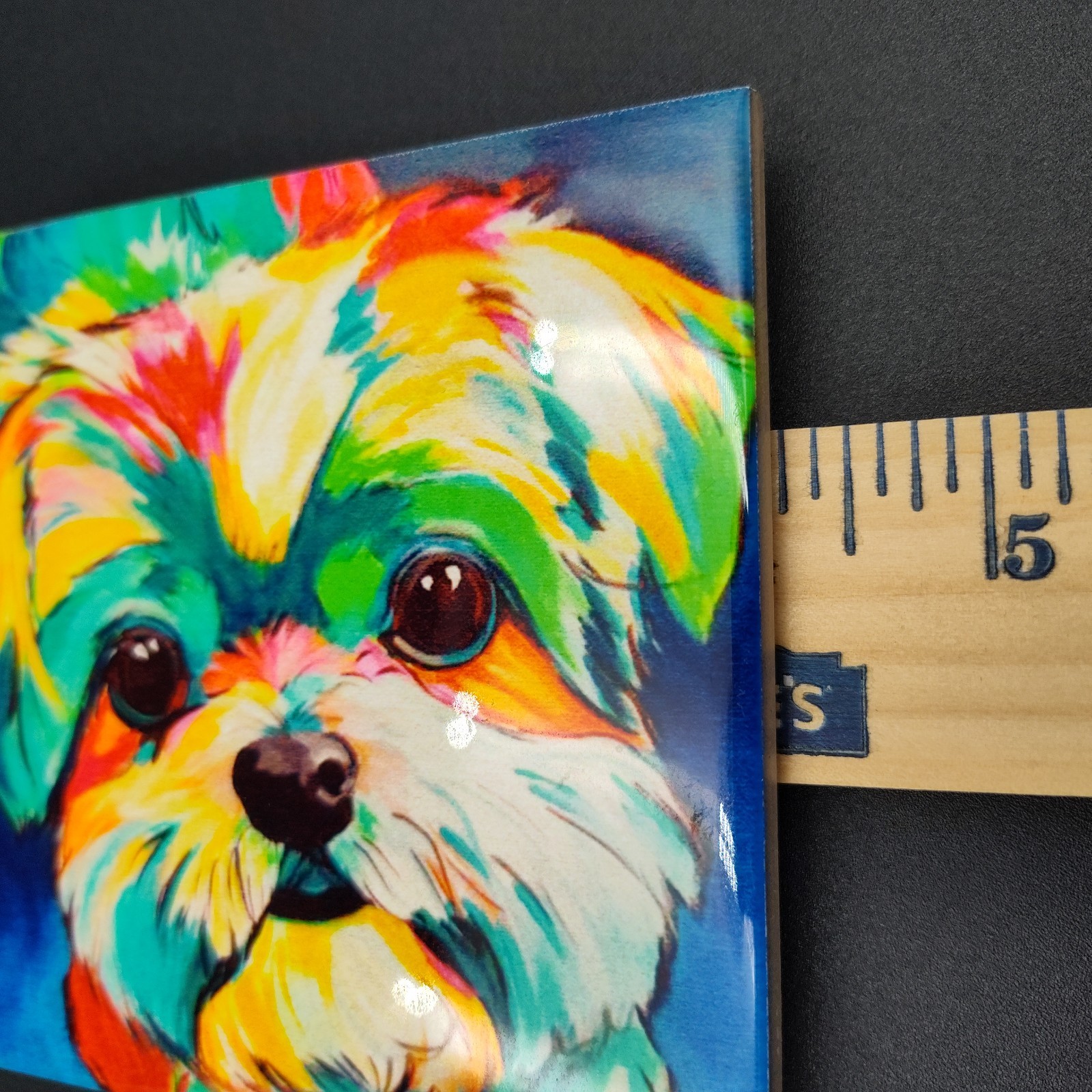 Art Mosaic Painting Dog Cat Pet Orig Portrait Animal Modern Artwork Square Multi