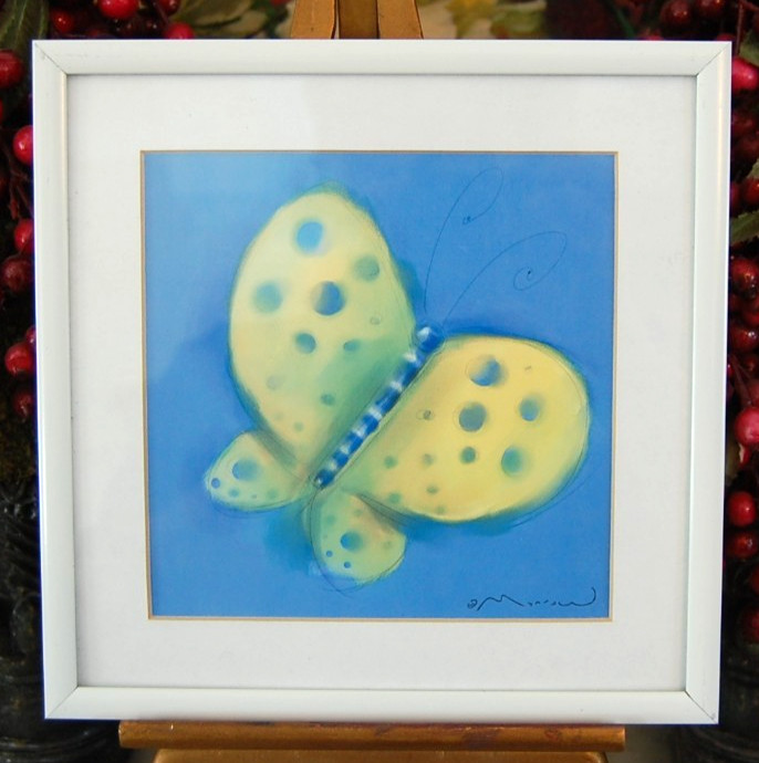 FRAMED VINTAGE 2002 ANTHONY MORROW BUG BRIGHT SERIES COLOR ART PRINT: BUTTERFLY