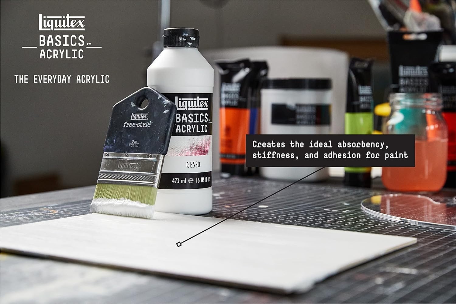 Quality 16-oz Gesso Surface Prep Medium – Perfect for Acrylic and Oil Painting