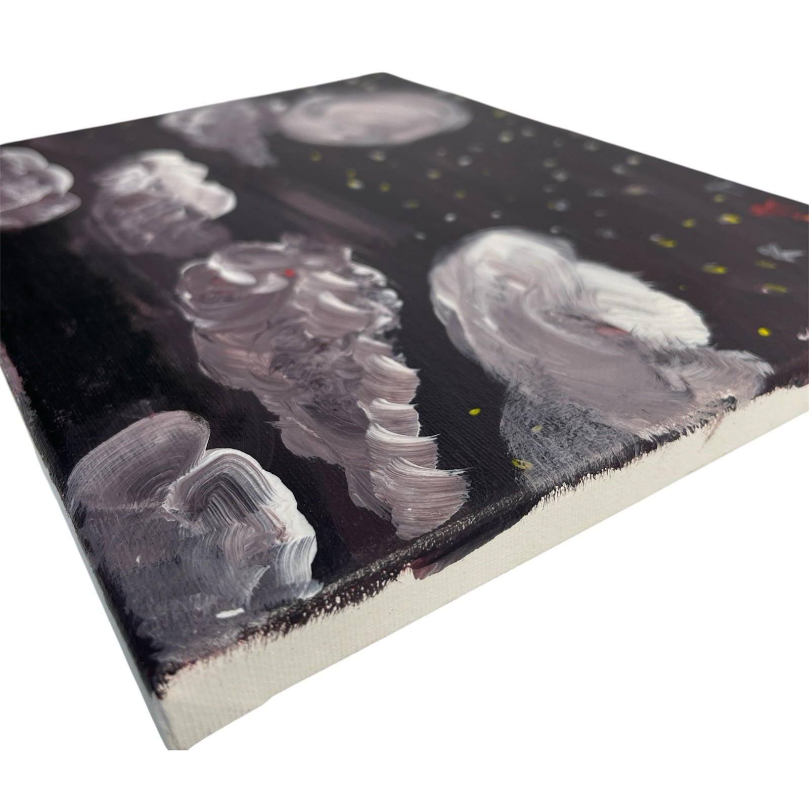 Landscape Night Sky Moon Star Cloud Original Acrylic Painting 1 of 1 Handpainted