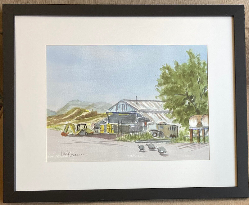 Original Watercolor Art Painting Agriculture Farm Tractor Signed Matt Connors