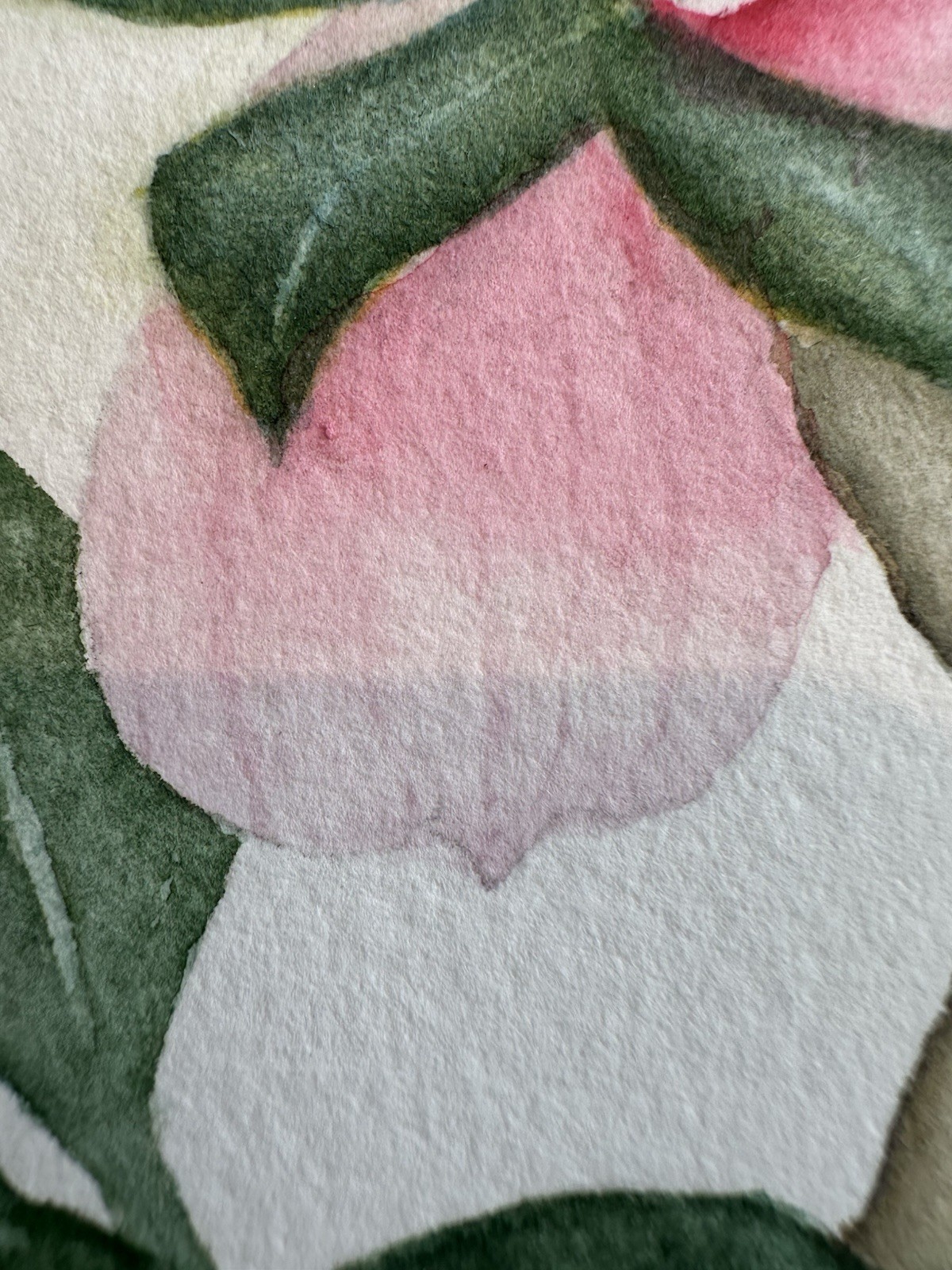 Vtg Pink Magnolia Flowers OOAK Spring Flowers Watercolor Painting CottagecoreArt