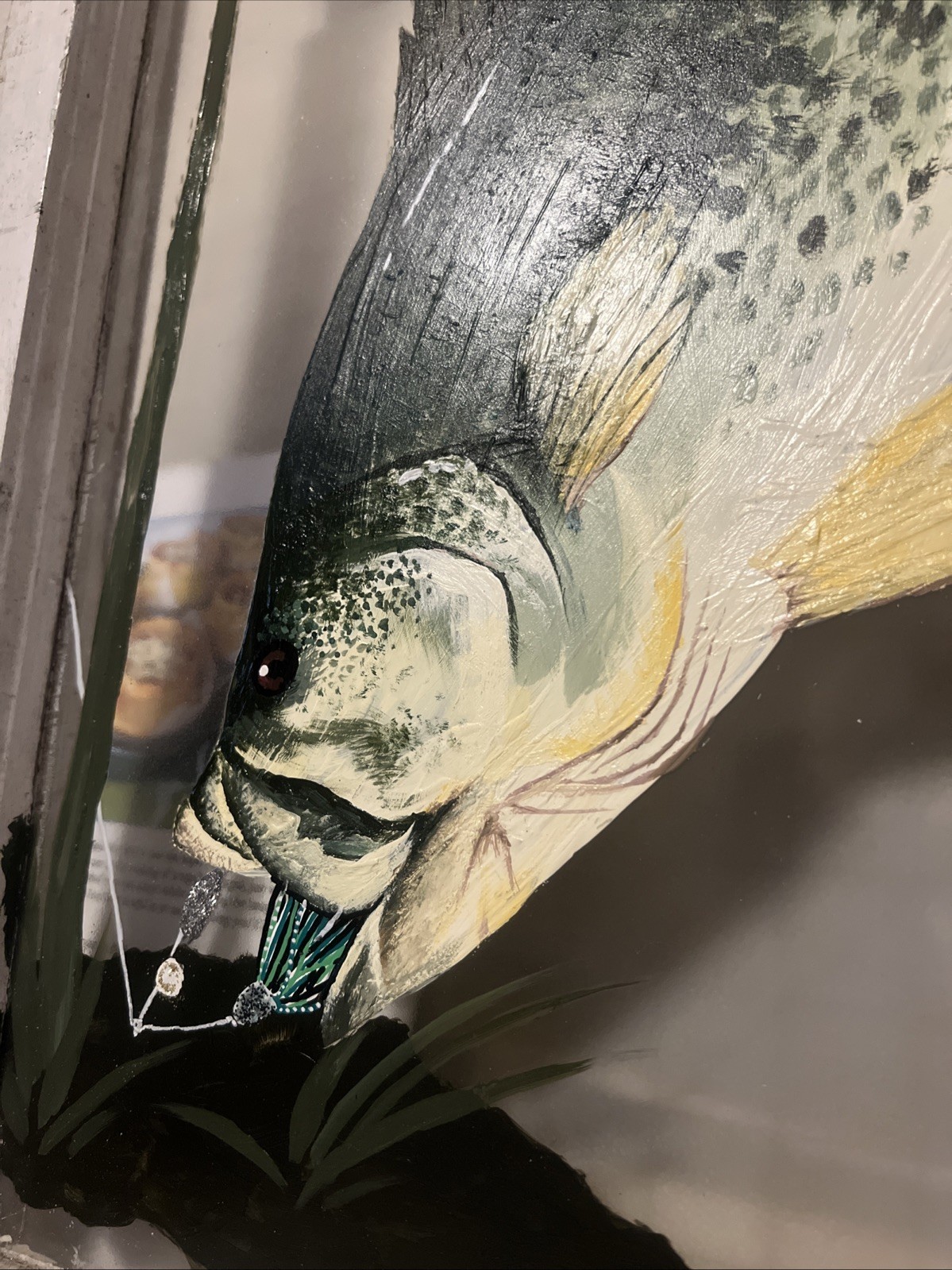 🎉Hand painted Fish on a window pane🎉. 18 x32