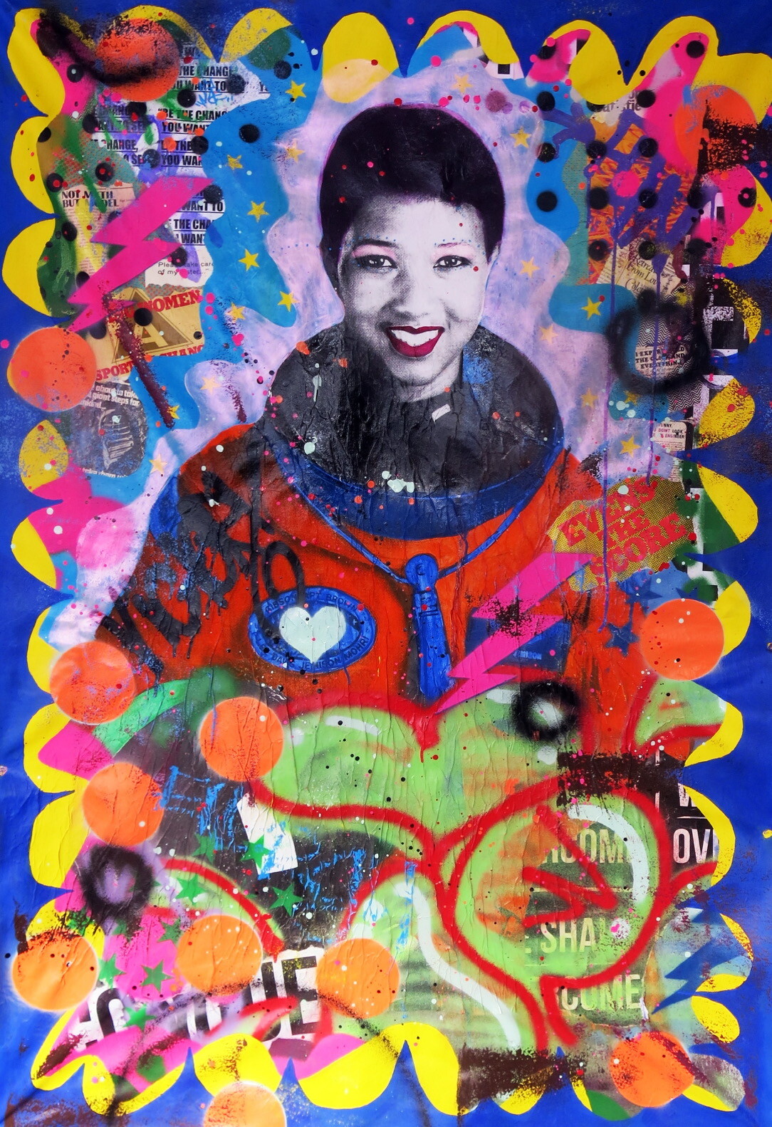 Indie 184, “Victory”- Original Mixed Media Graffiti Art (of NASA’s M.C.Jemison)