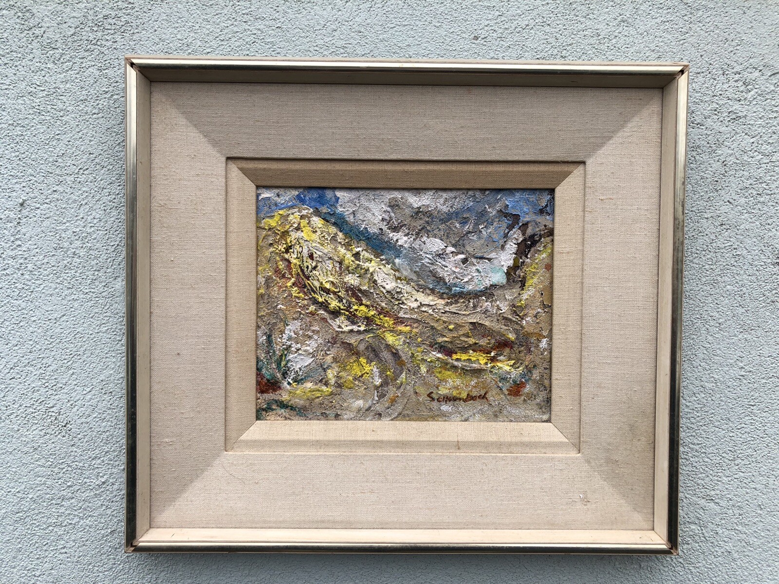 Signed Scheenbach Colorful Mid Century Oil On Artist Board 16” X 18”