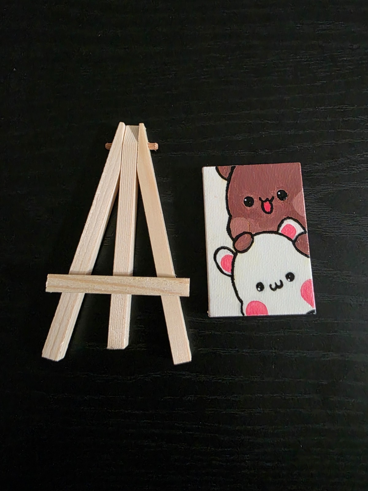 Mini canvas acrylic painting