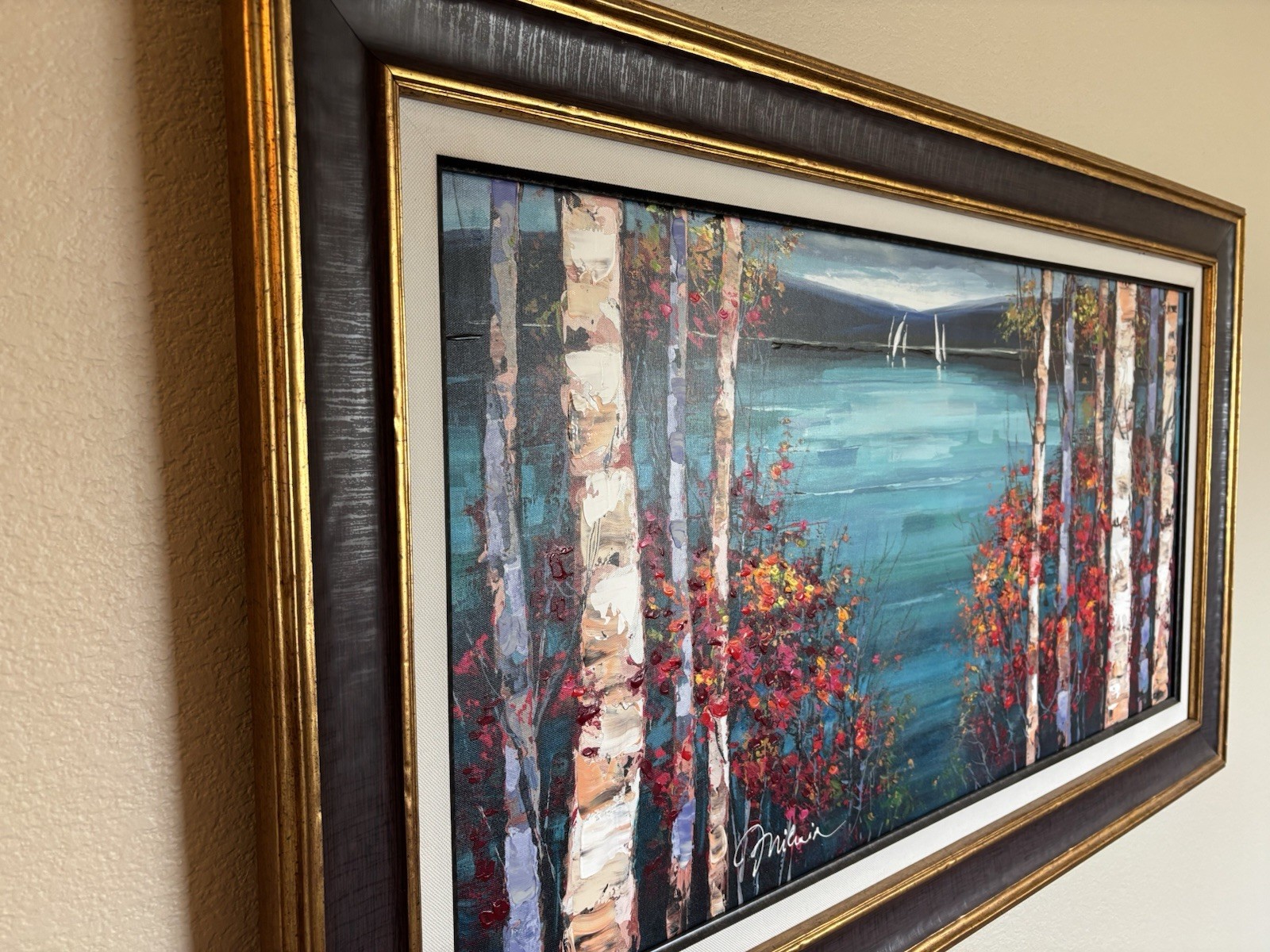 Beautiful Michael Milkin painting The View Beyond The Birch Trees