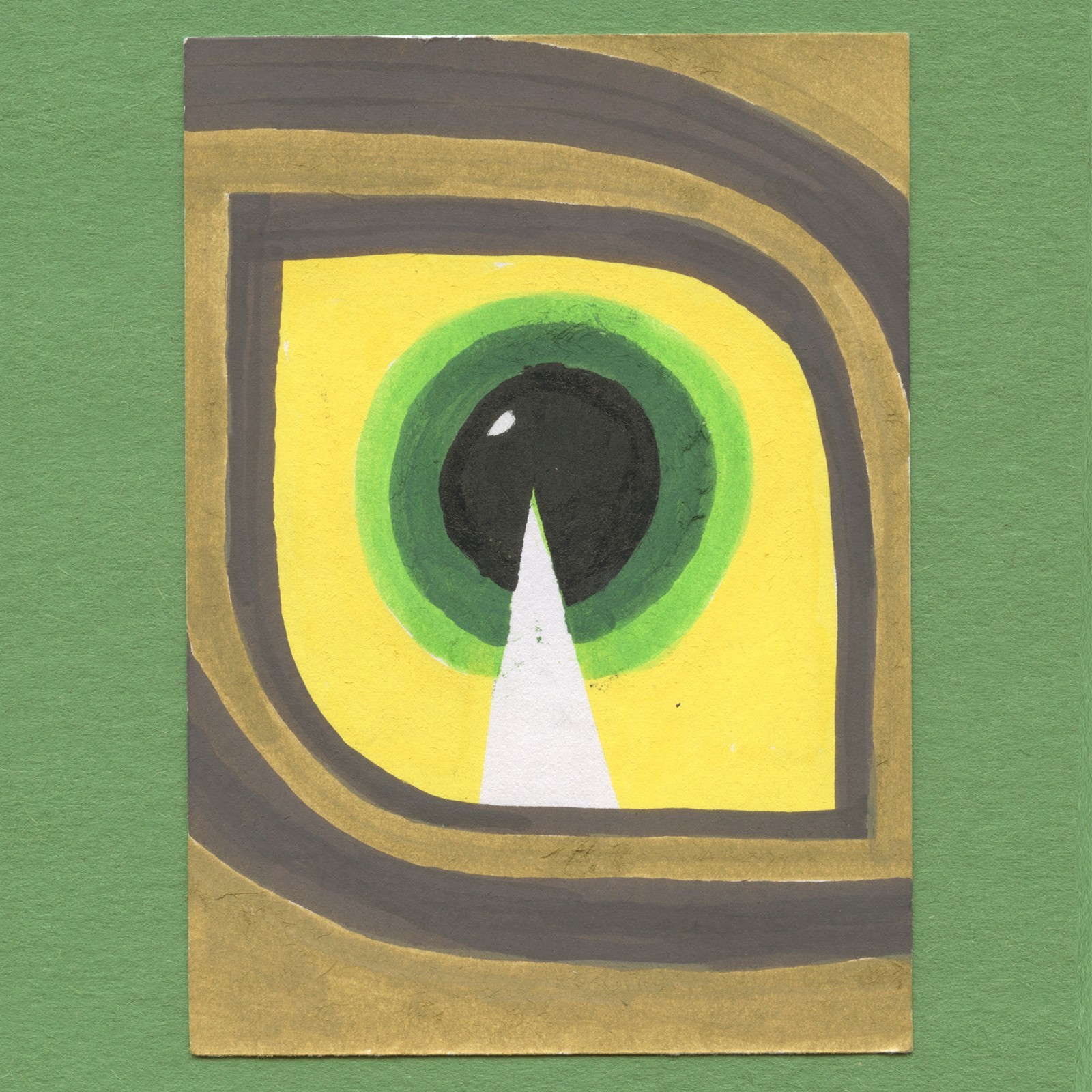 original painting ACEO art card acrylic geometric pop Cat Eye 2 Tim Olly