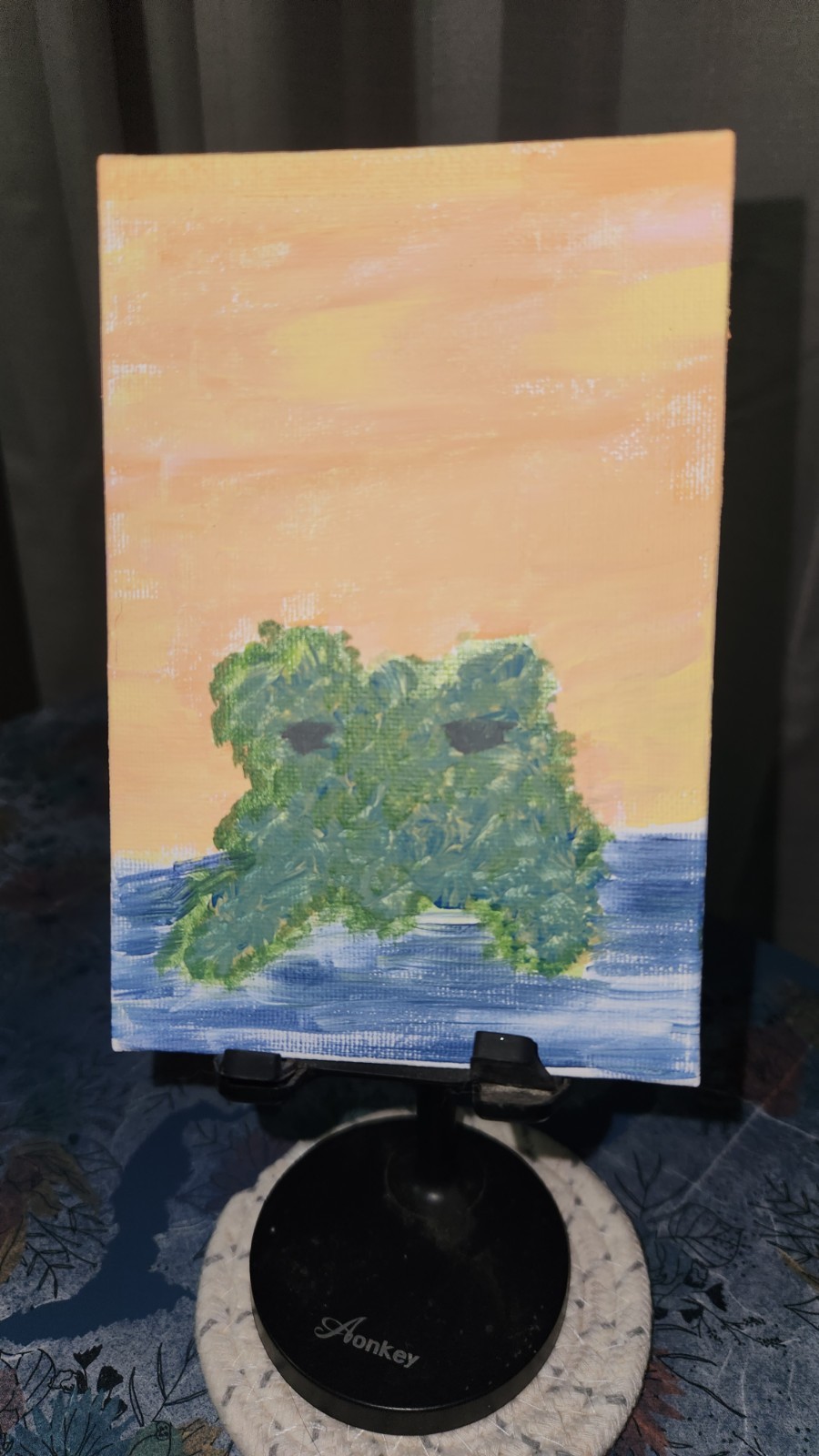 AEOC Acrylic MINATURE PAINTING 2.5 in x 3.5 in on canvas