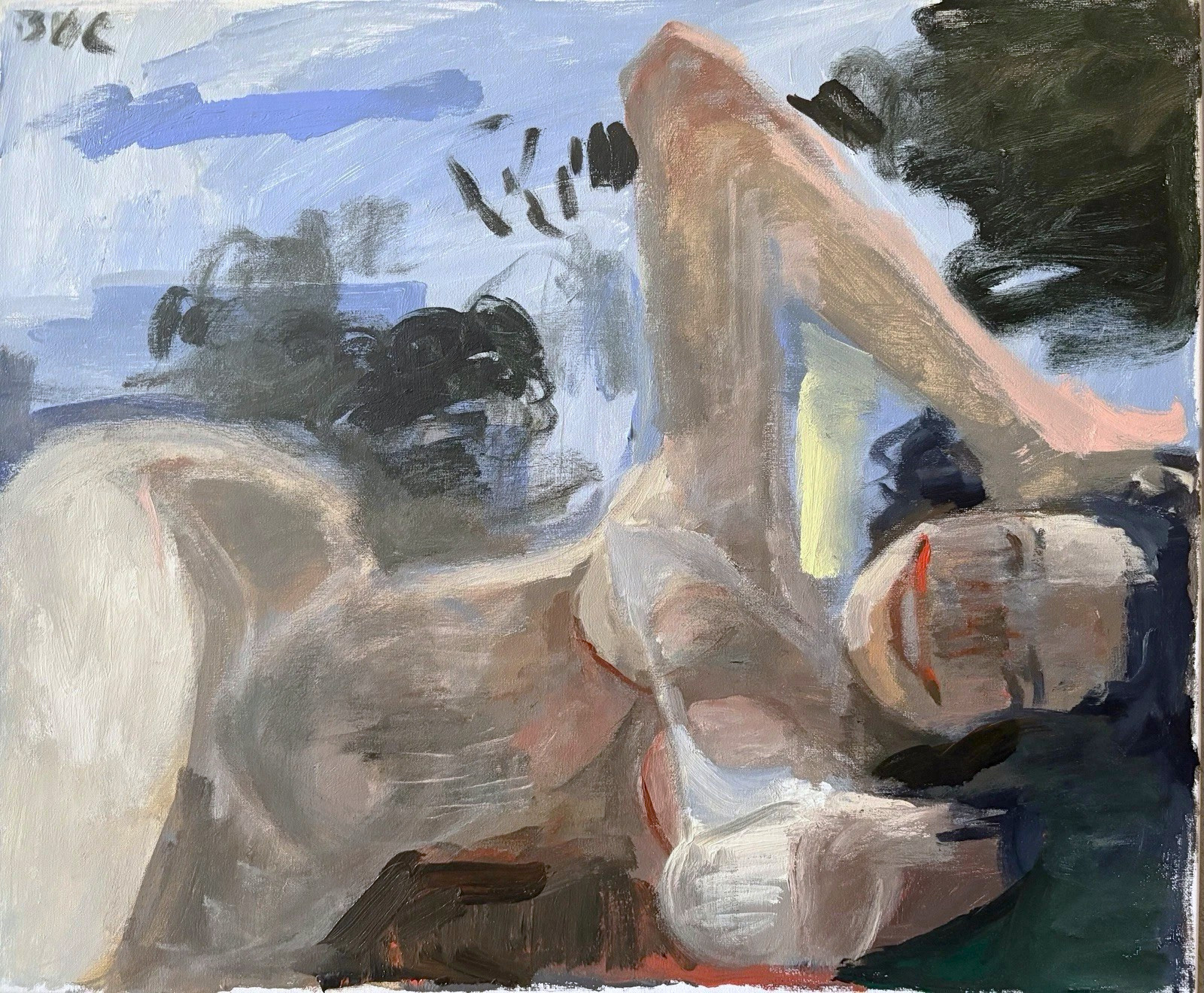 Figure Painting Woman Surrealist Landscape Cubism 20”x24” Canvas Original Signed