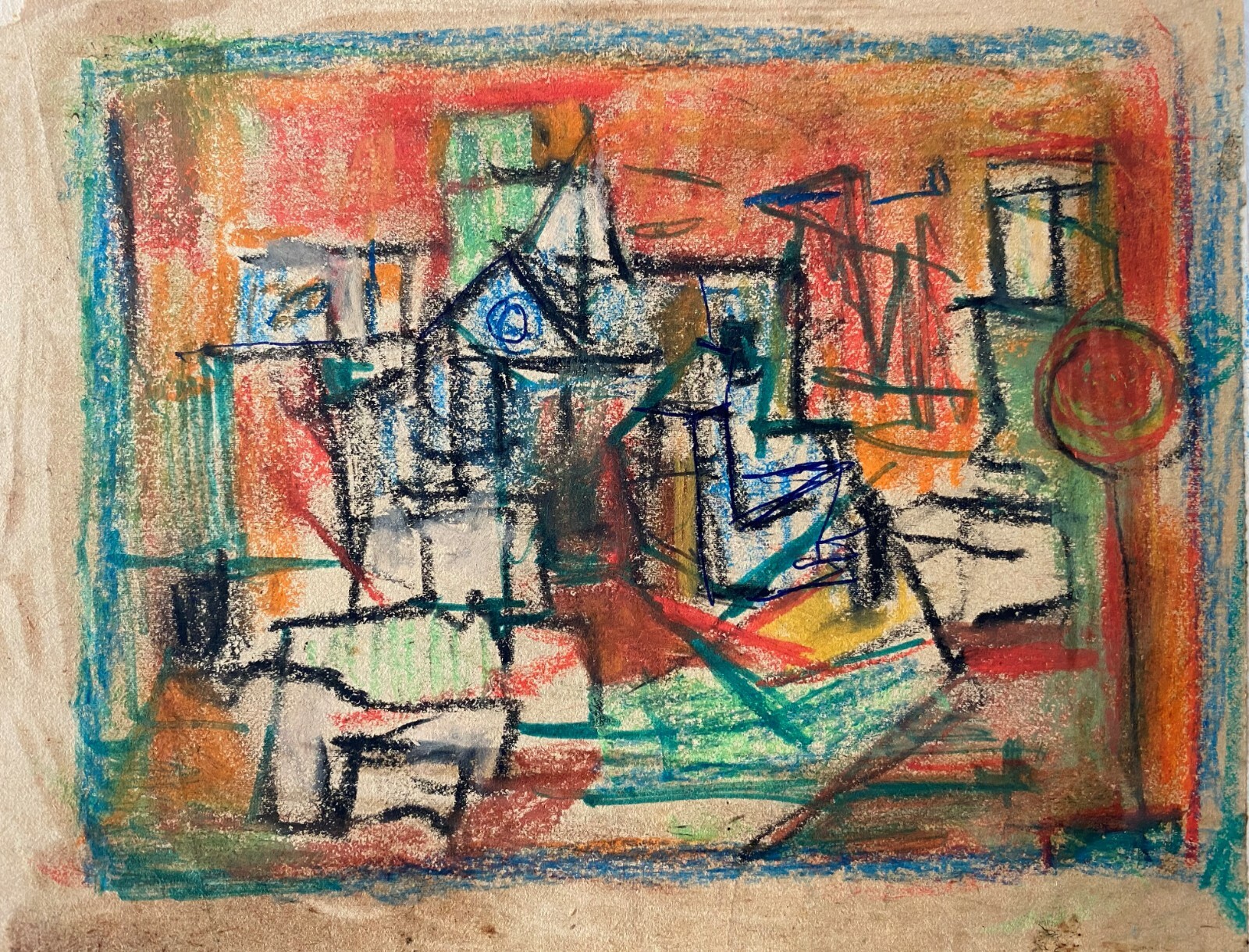Juan David. Painting. Untitled, ca 1978. Mixed media on paper. Original art