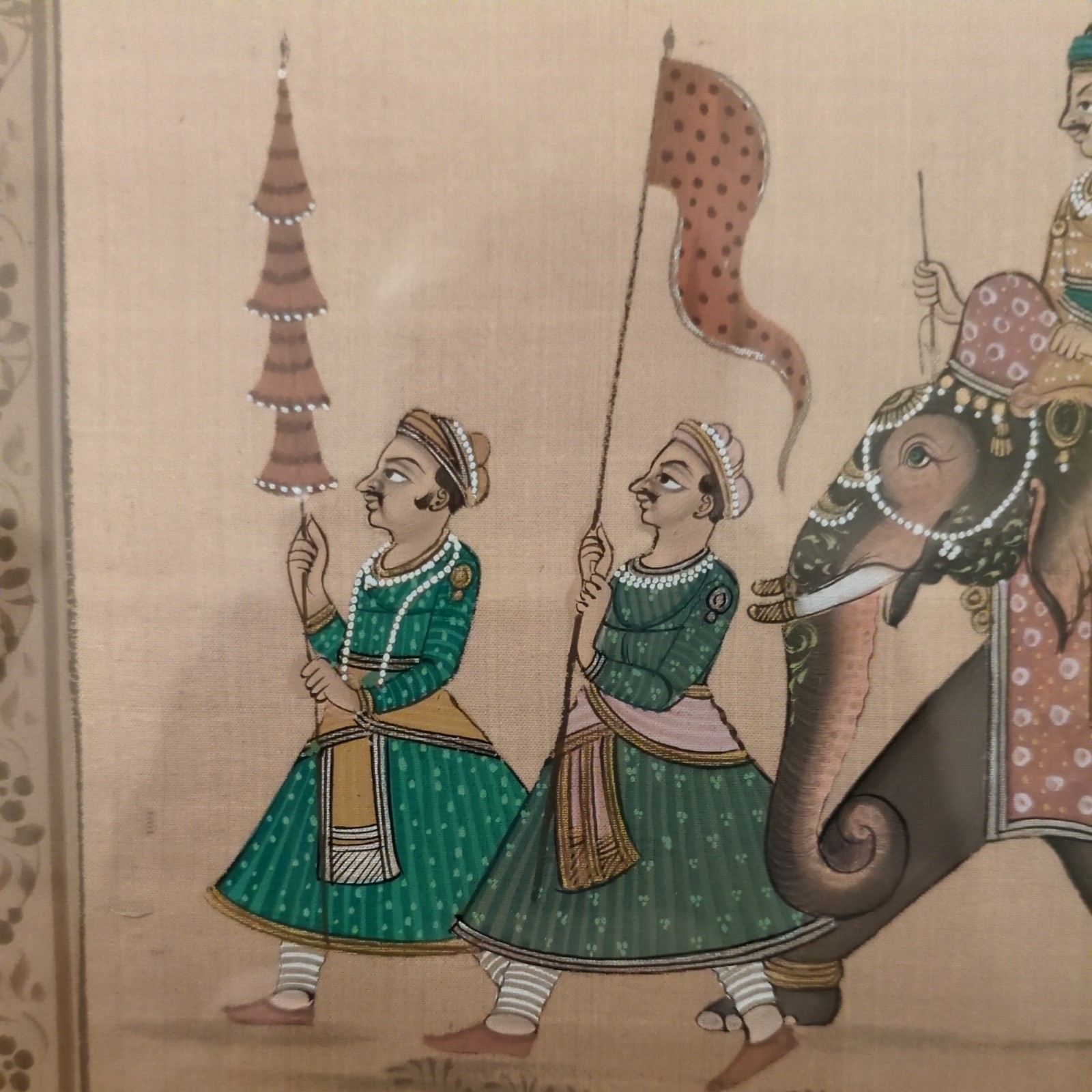 Rajasthan Maharajah Handmade Indian Royal Ethnic Procession Folk Silk Painting