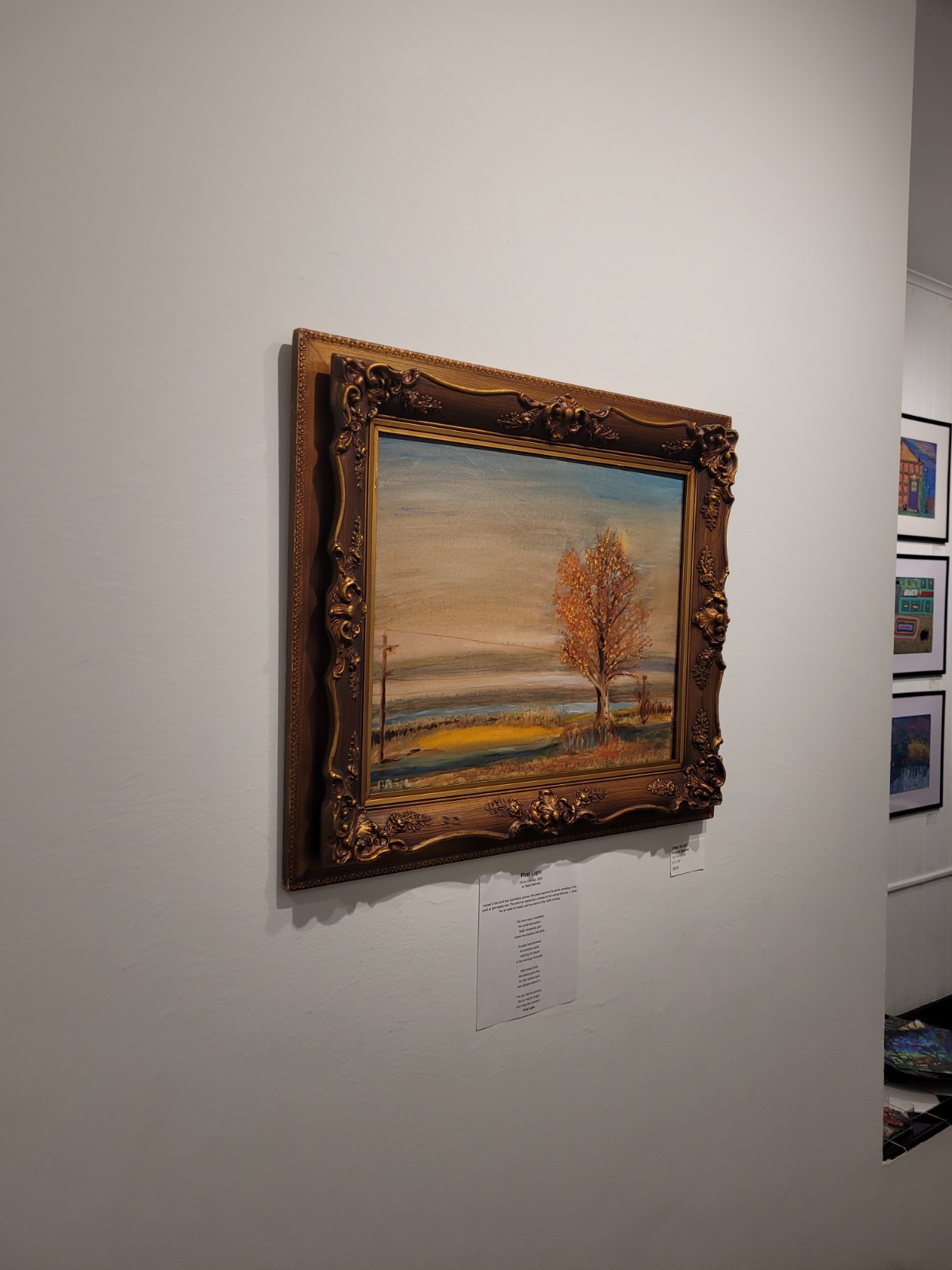 First Light over at Fingerlakes Unique Abstract Expressionism Oil Painting