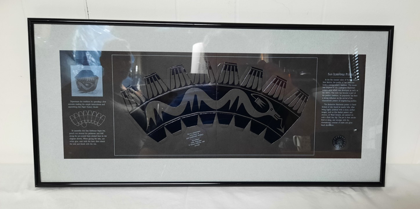 Representation of Pottery of SAN ILDEFONSO PUEBLO Paper Model Framed