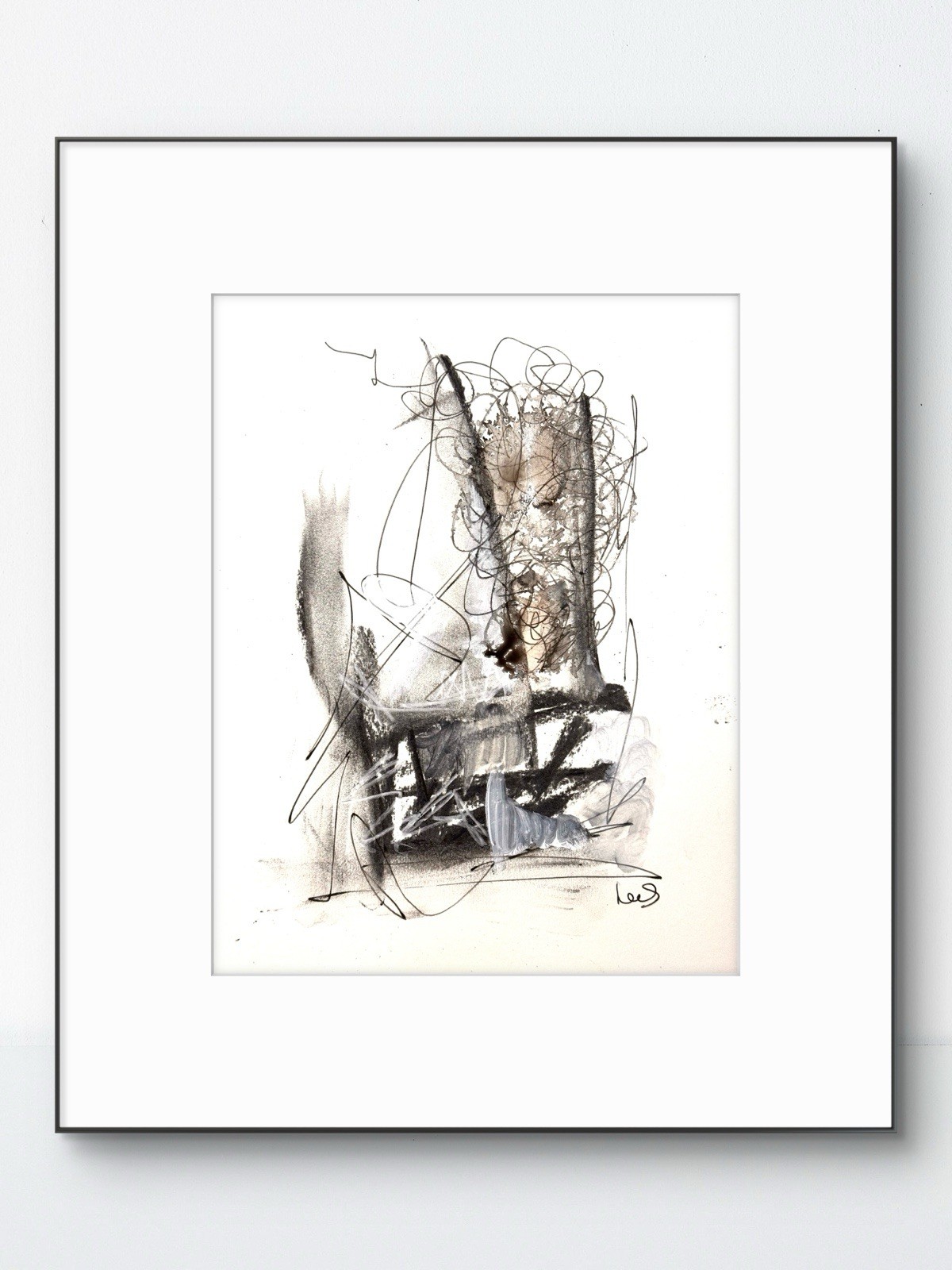 Original Abstract Expressionism 9×12 Charcoal Paper Handmade Signed Fine Art 20