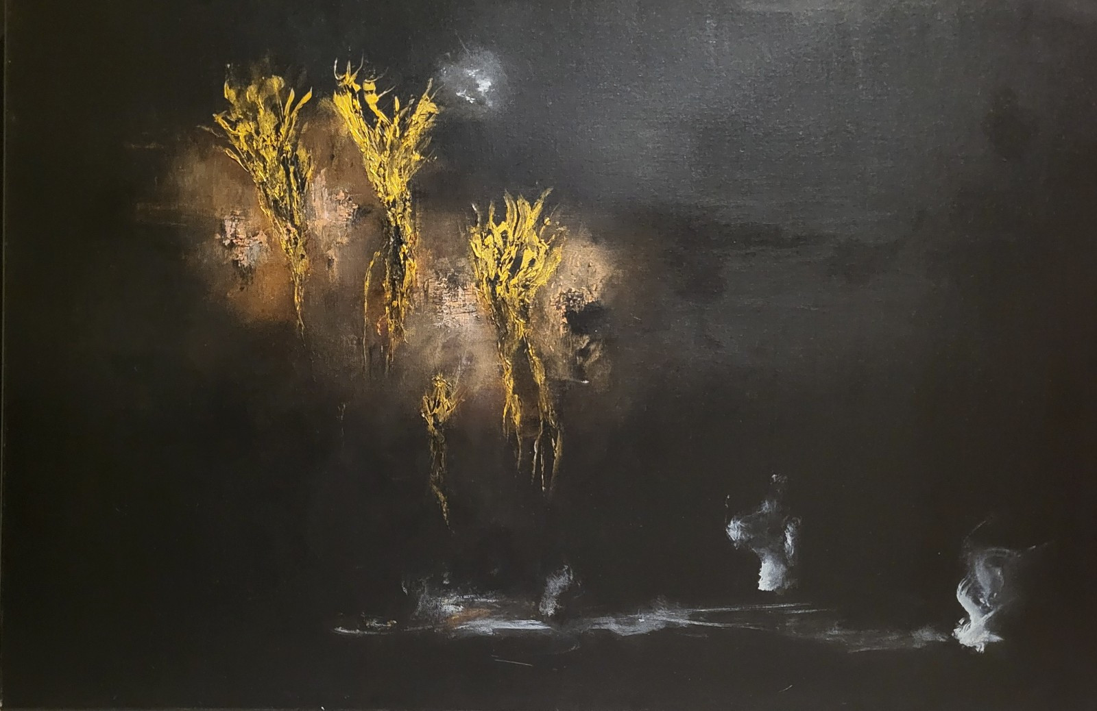 «The Hallows» Acrylic Abstract Piece On Gallery Sized Canvas Outsider Work