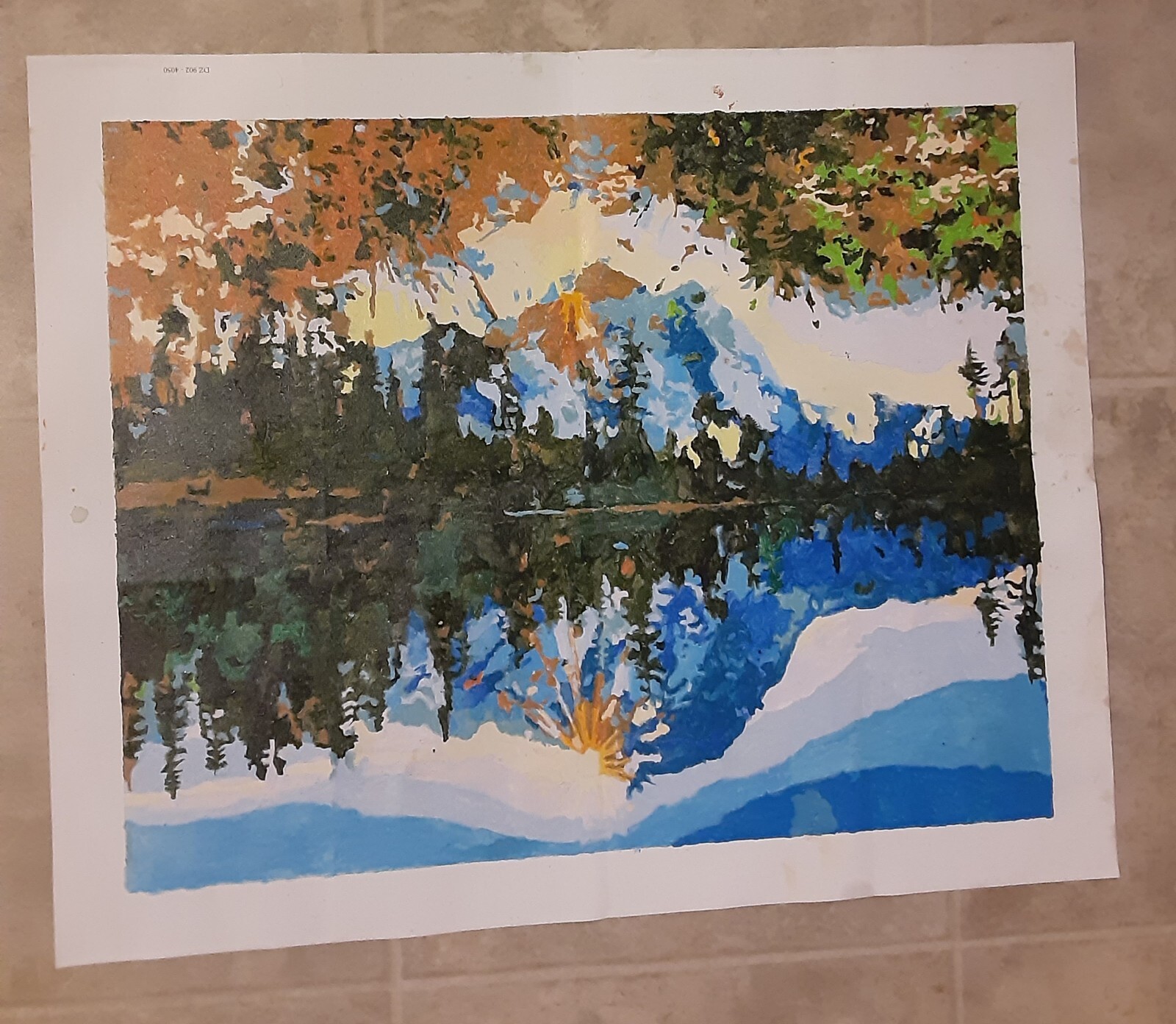 Scenic Hand Painted By Number Oil Painting on Canvas Completed Unframed 16 x 20