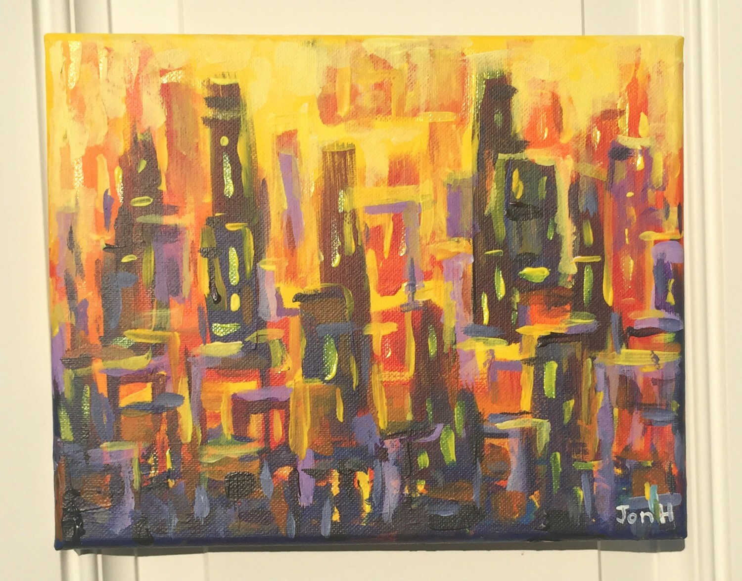 HANSON Original Handmade Landscape Abstract, Acrylic 10×8 Painting On Canvas