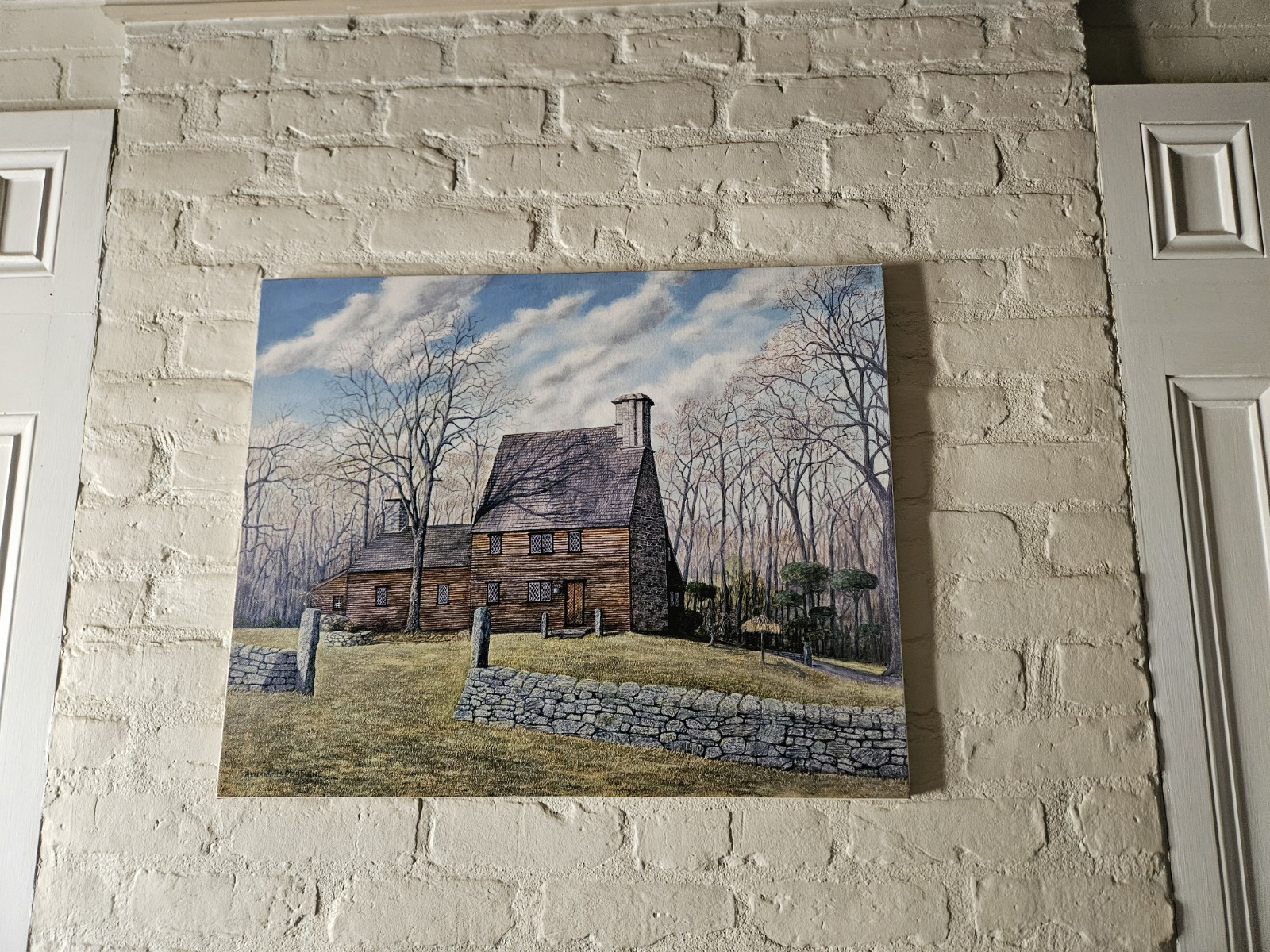 Armand LaMontagne signed print on canvas, Giclee, «My House»