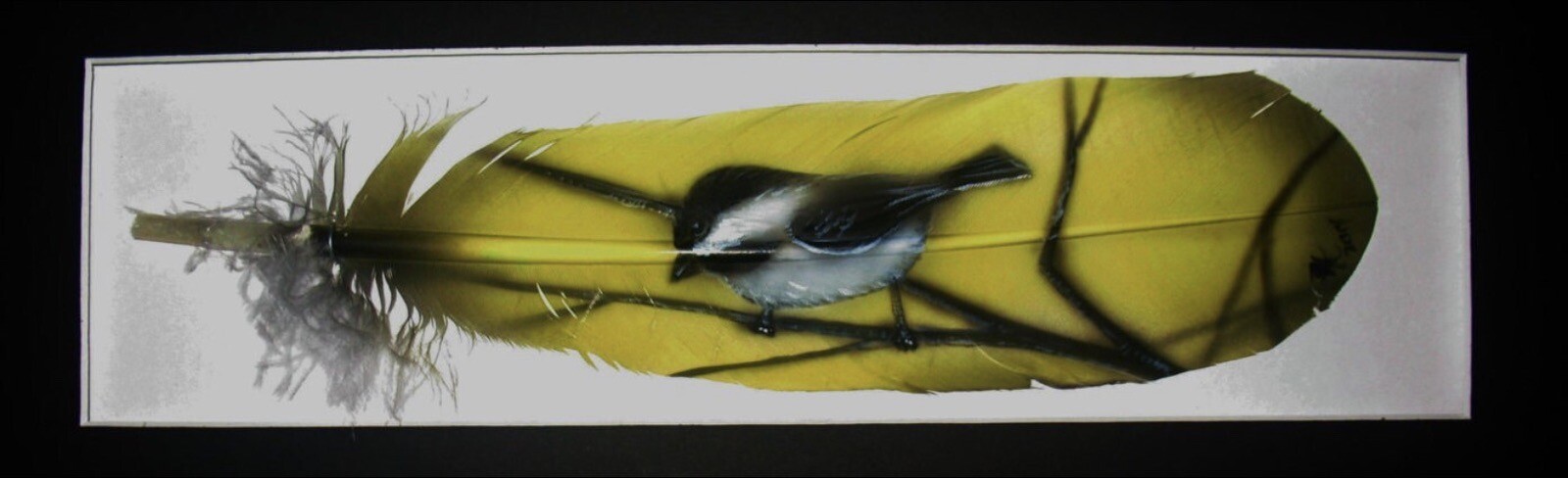 Chickadee – Russ Abbott – Original Hand Painted Feather