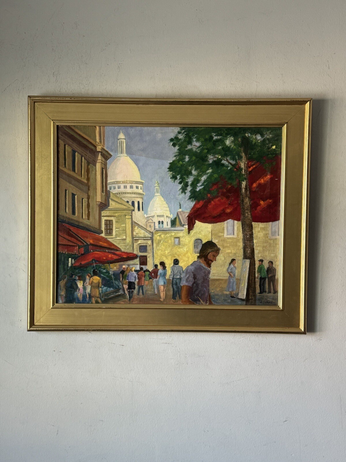 LEONARD SCHEU ANTIQUE MODERN FIGURATIVE LANDSCAPE OIL PAINTING OLD CALIFORNIA 53