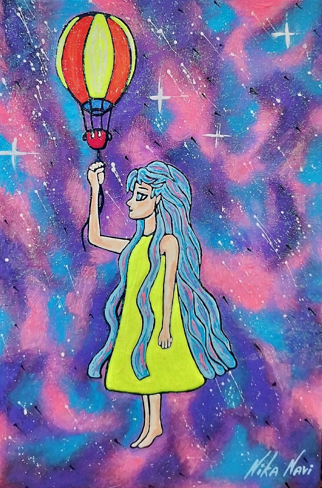 Dreams Painting Acrylic Oil Original Art Aerostat