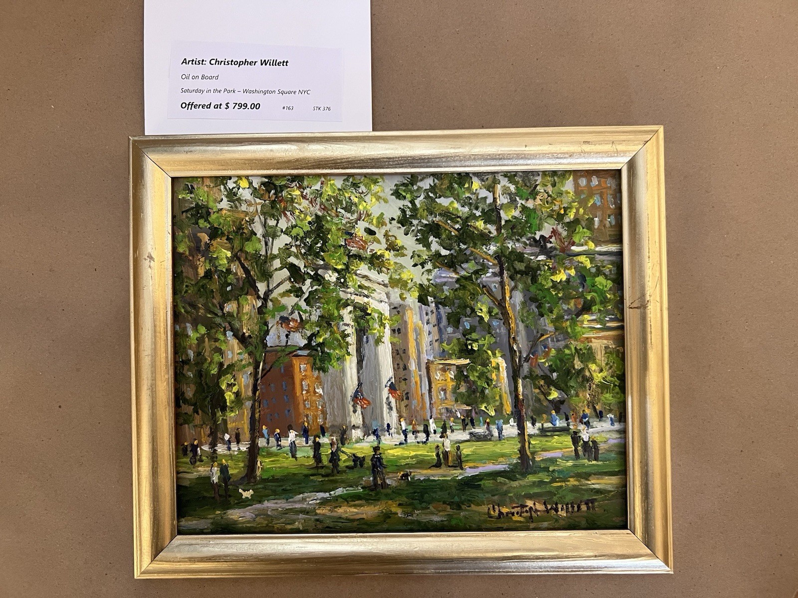 Christopher WillettOil on BoardSaturday in the Park – Washington Square NYC